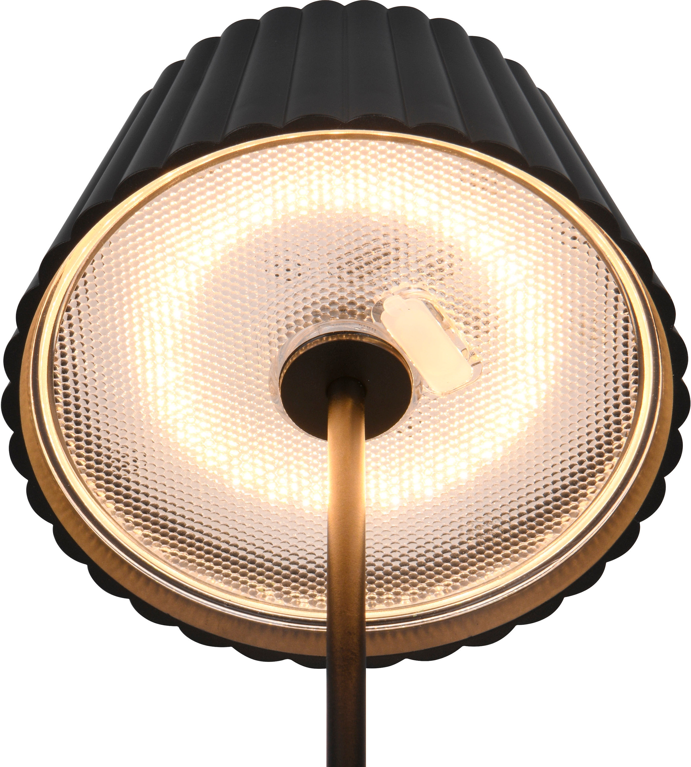 REALITY Leuchten LED Außen-Tischleuchte »SUAREZ«, 1 flammig, Leuchtmittel LED-Board | LED fest integriert, Outdoor Akku Tischlampe inkl Ladestation USB-C, Touch-Dimmer Höhe 39cm