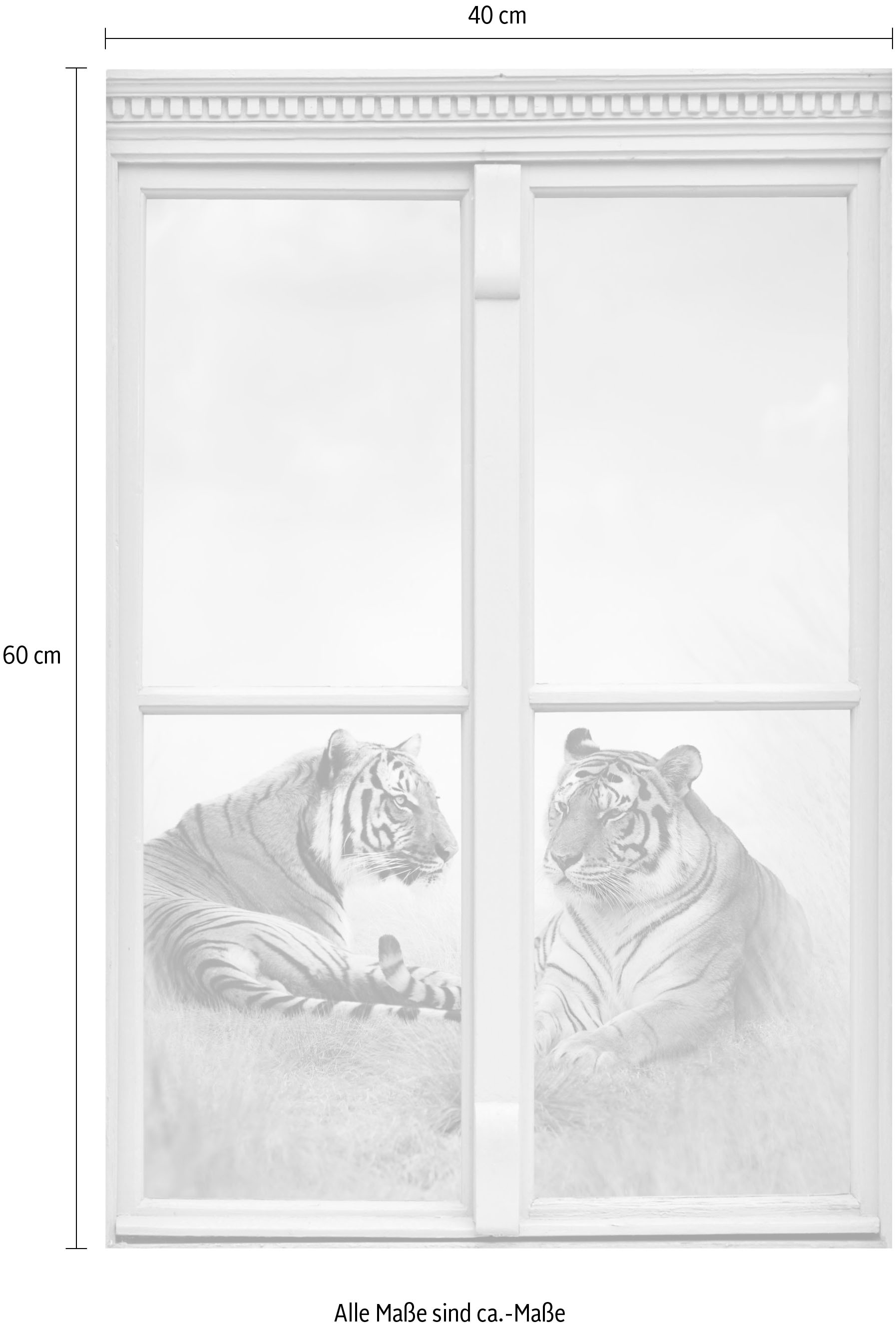 queence Wandsticker »Tiger«, Wandsticker, Wandbild, selbstklebend, 3D, Fenster