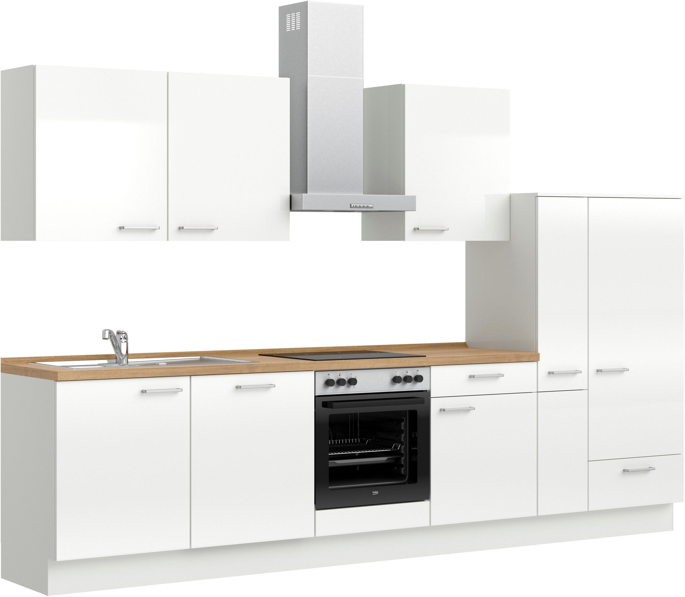nobilia® Küchenzeile »"Flash I"«, vormontiert, Ausrichtung wählbar, Breite 330 cm, wahlw. mit E-Geräten