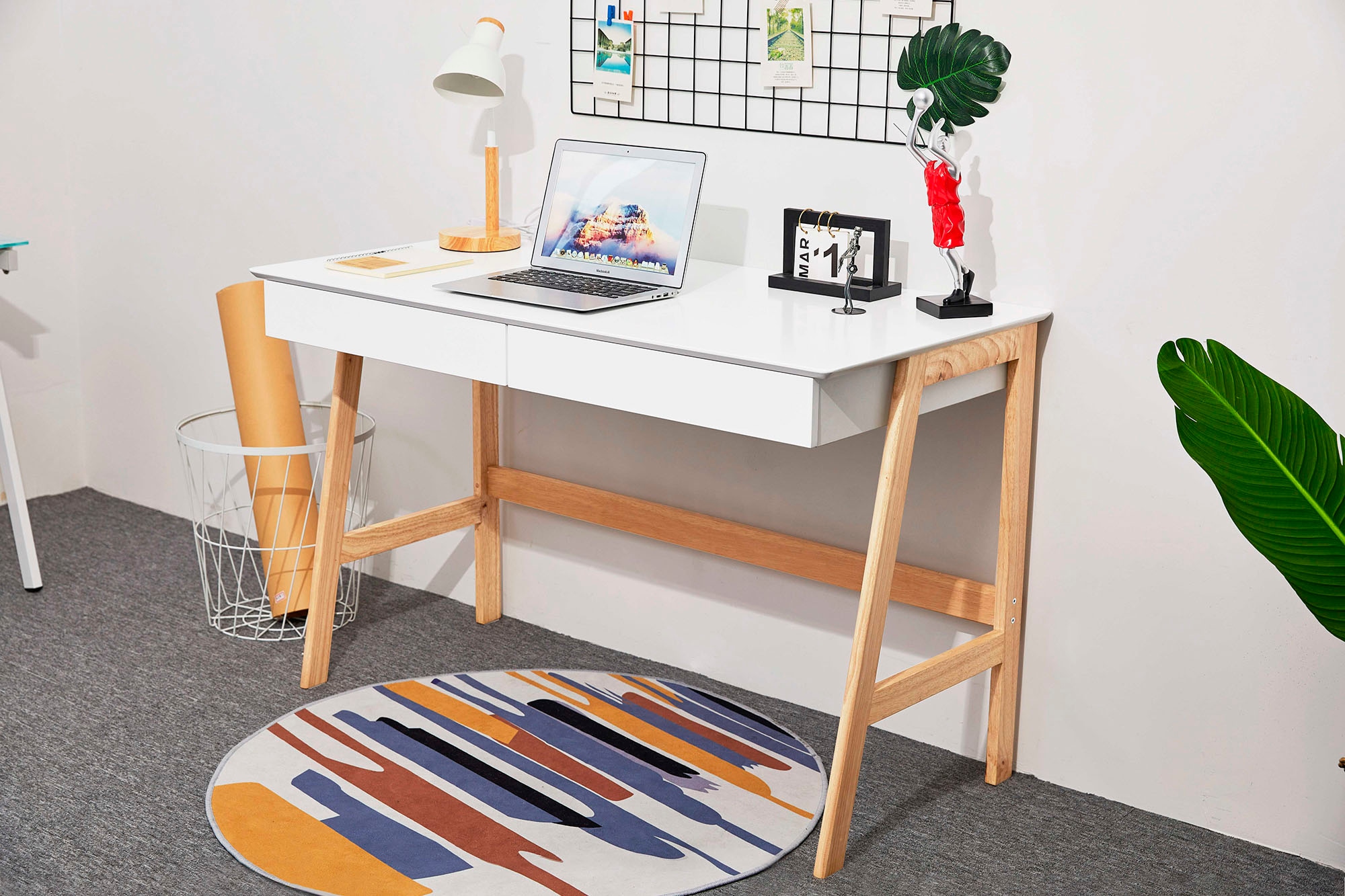 online Schreibtisch mit andas 2 grifflosen Schubladen »Herdis«, kaufen