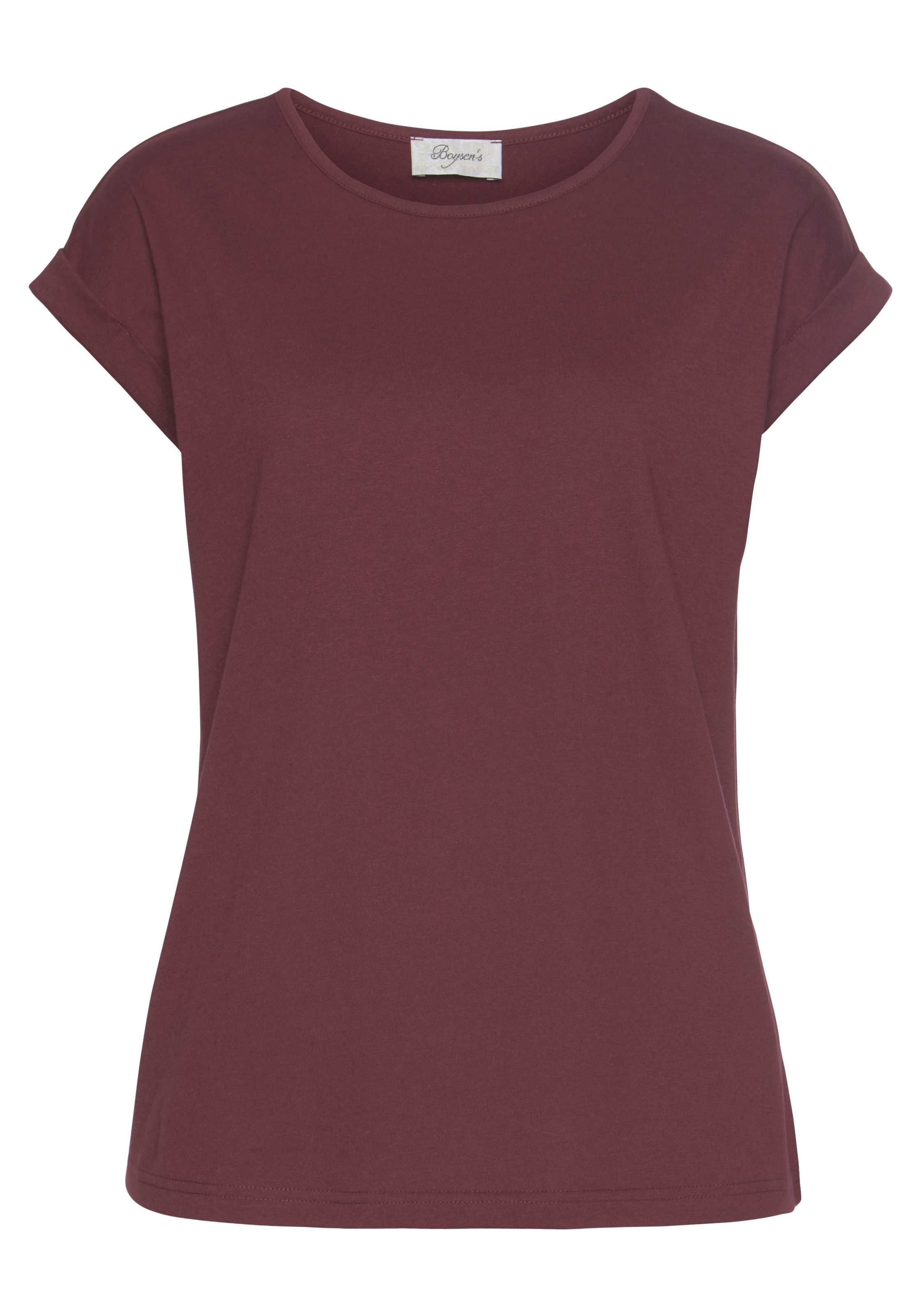 Boysen's T-Shirt Kurzarm,  unifarben,  Rundhals,  für Freizeit und Alltag