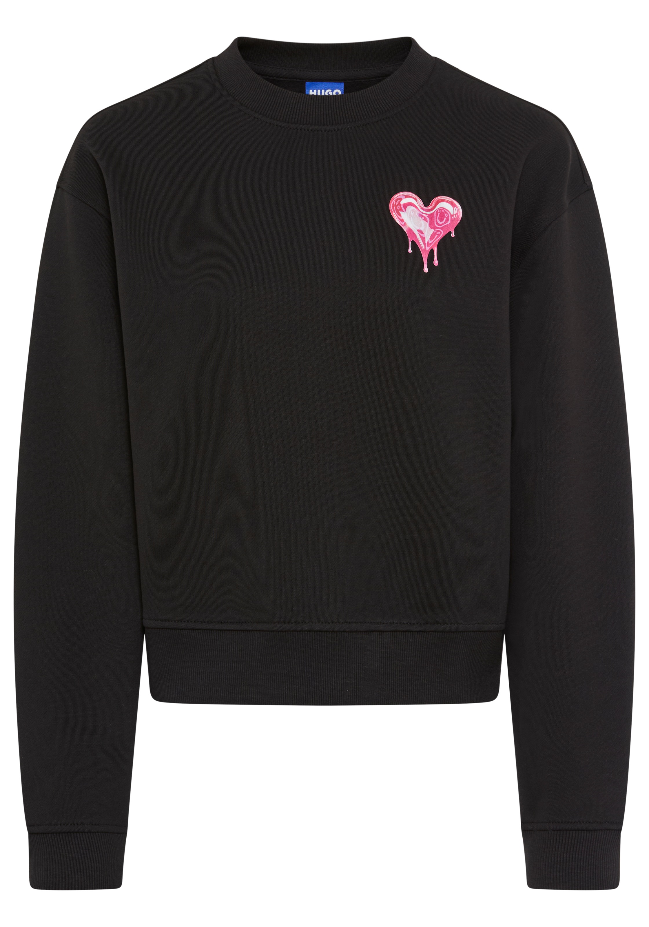 HUGO Sweater »Delessa«, Baumwoll-Terry mit Rundhals
