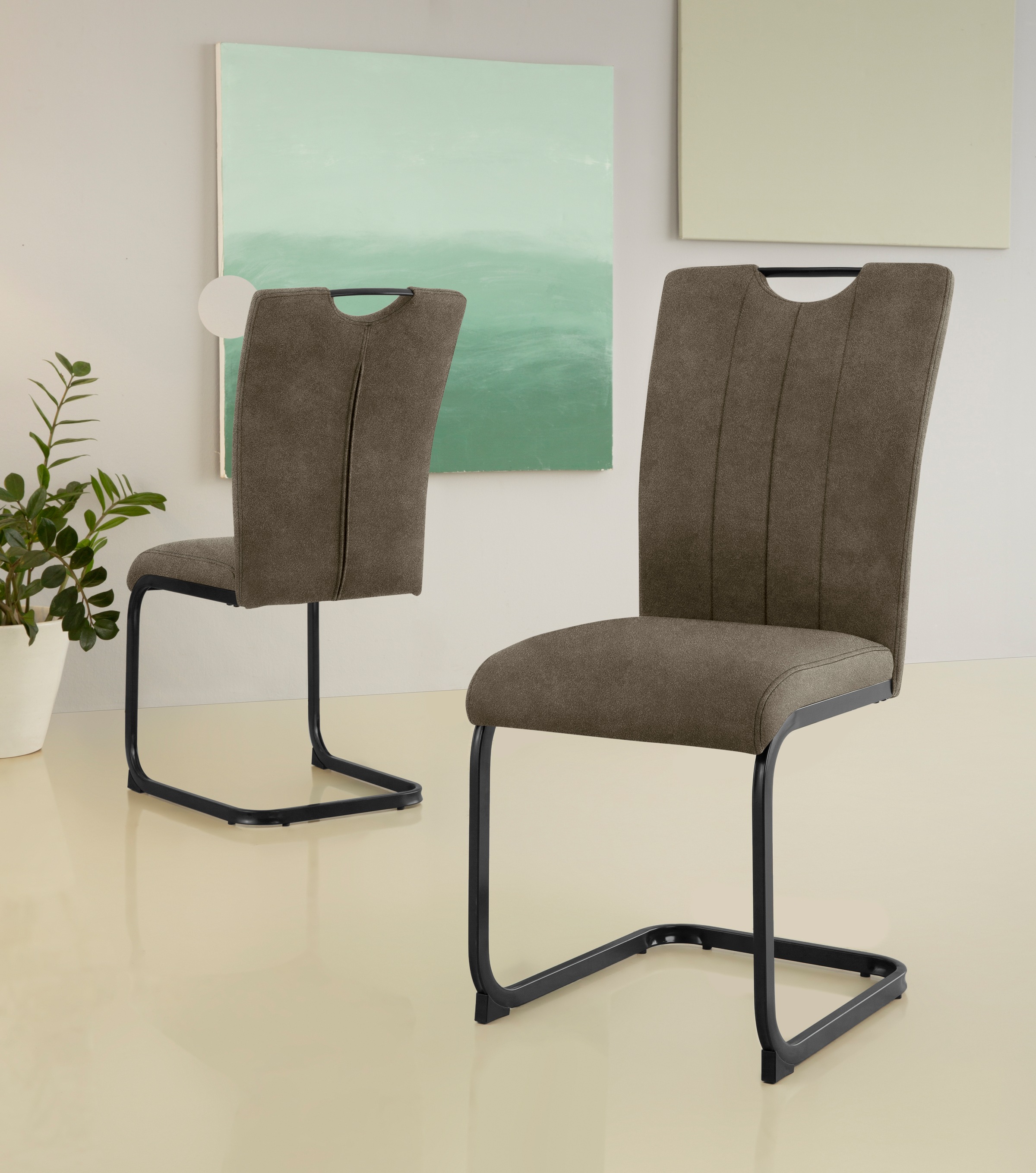 Home affaire Freischwinger »Napoli«, (Set), 2 St., Luxus-Microfaser Vintage günstig online kaufen