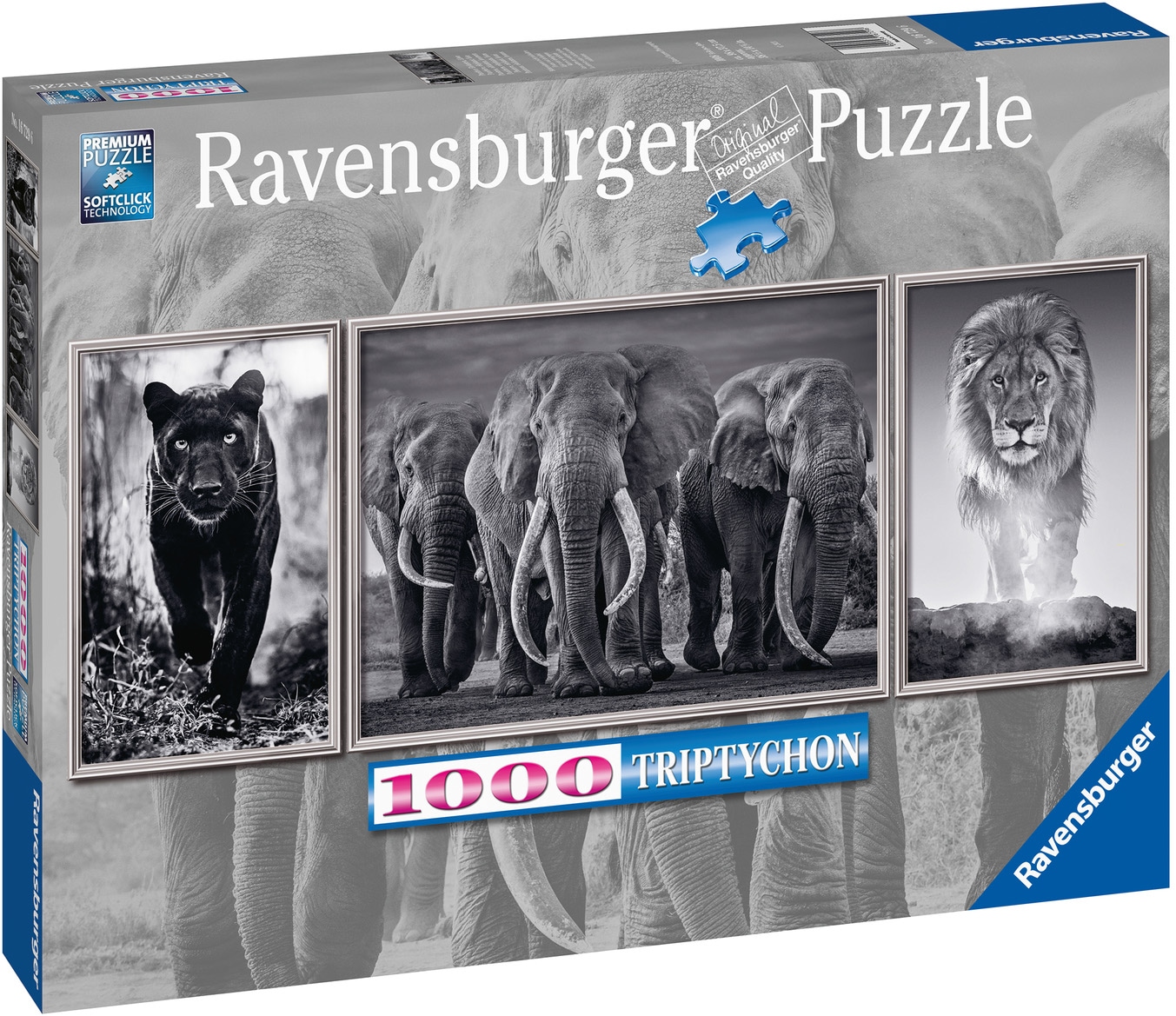 Ravensburger Puzzle »Panter, Elefanten, Löwe«, Triptychon; Made in Germany