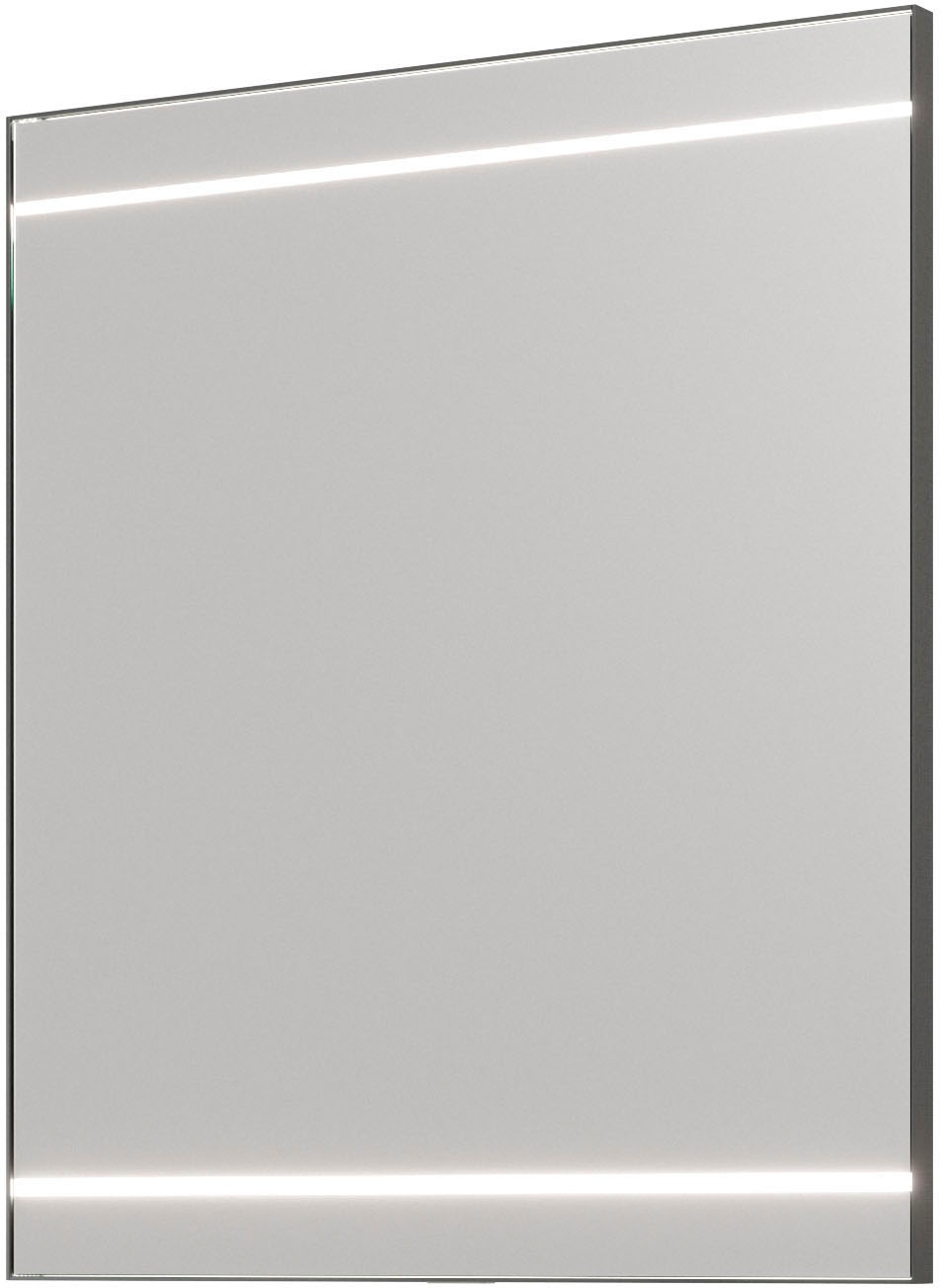 Saphir Badmöbel-Set »Balto 2-teilig Mineralmarmor-Waschtisch mit LED-Spiegel, Waschplatz«, (2 St.), 64,4 cm breit, mit 2 Schubladen, Badschrank inkl. Schubladendämpfer