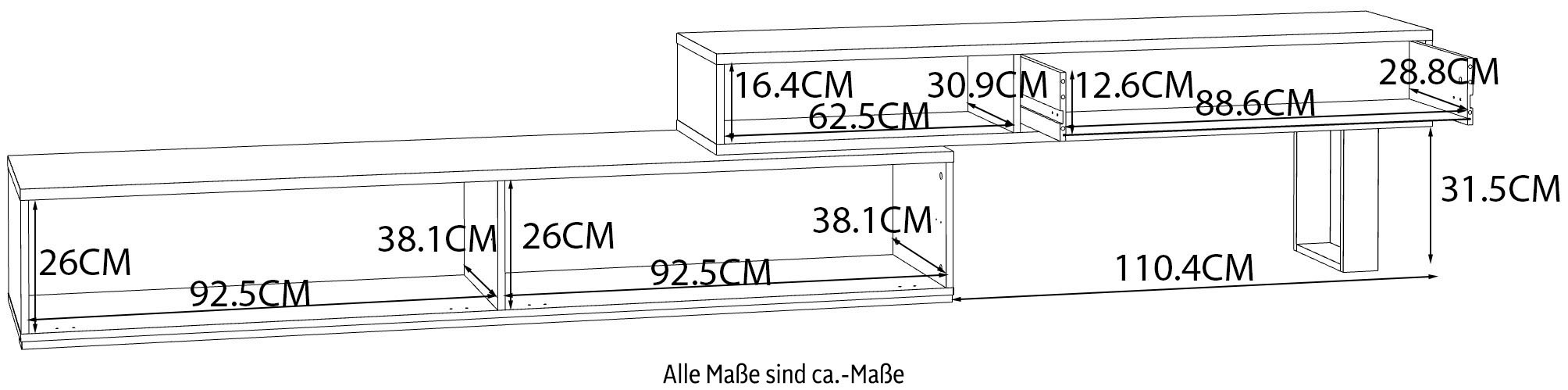 FORTE Lowboard »KaelonTV-Board, TV-Schrank«