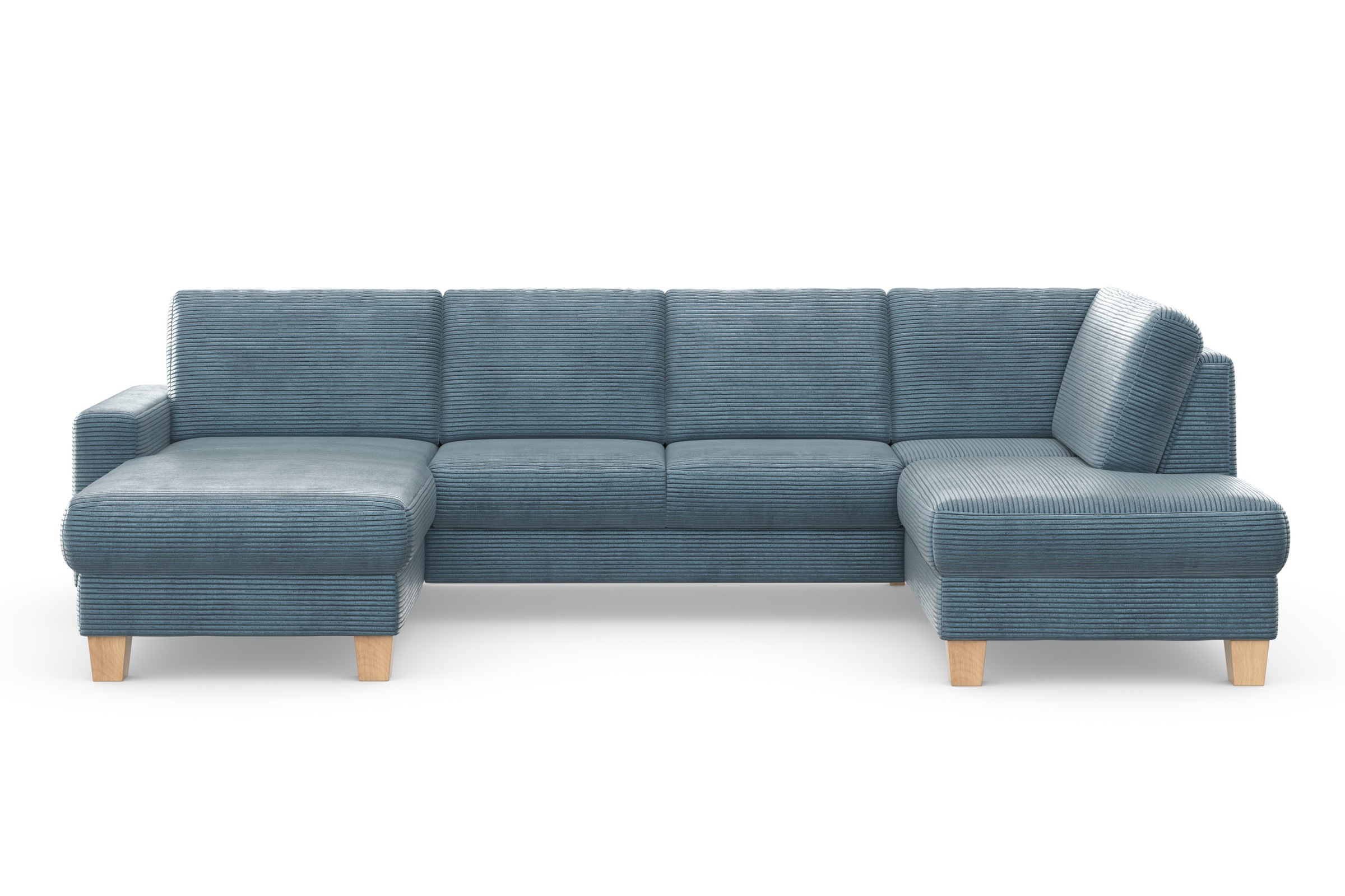 Home affaire Wohnlandschaft »Summer U-Form« mit oder ohne Bettfunktion und Bettkasten, Cord-Bezug