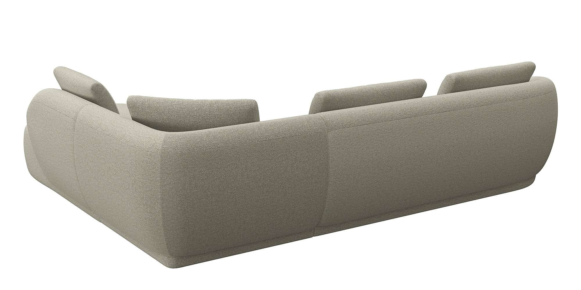 FLEXLUX Ecksofa »Torino, rund, L-Form, Sofa-Ecke mit Ottomane« Modernes, organisches Sofa-Design, Kaltschaum, Wellenunterfederung