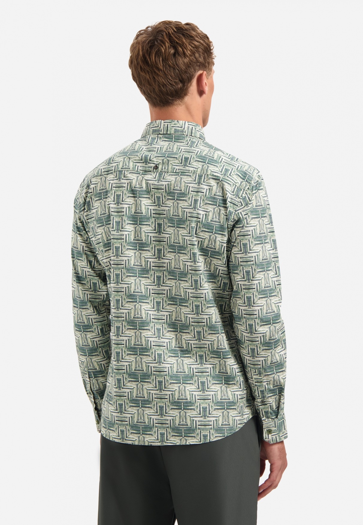 NO EXCESS Langarmhemd »No Excess Stretchhemd mit Print Shirt Stretch Allover Printed«