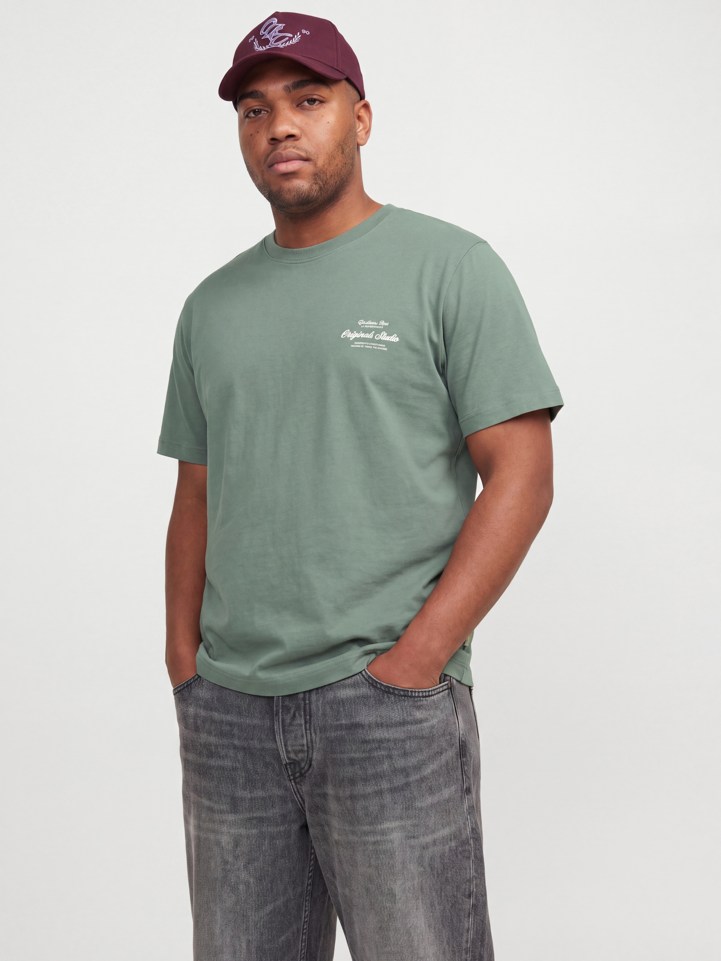 Jack & Jones PlusSize Kurzarmshirt »JORNORREBRO TYPO TEE SS CREW NECK  PLS« Baumwolle, regular fit