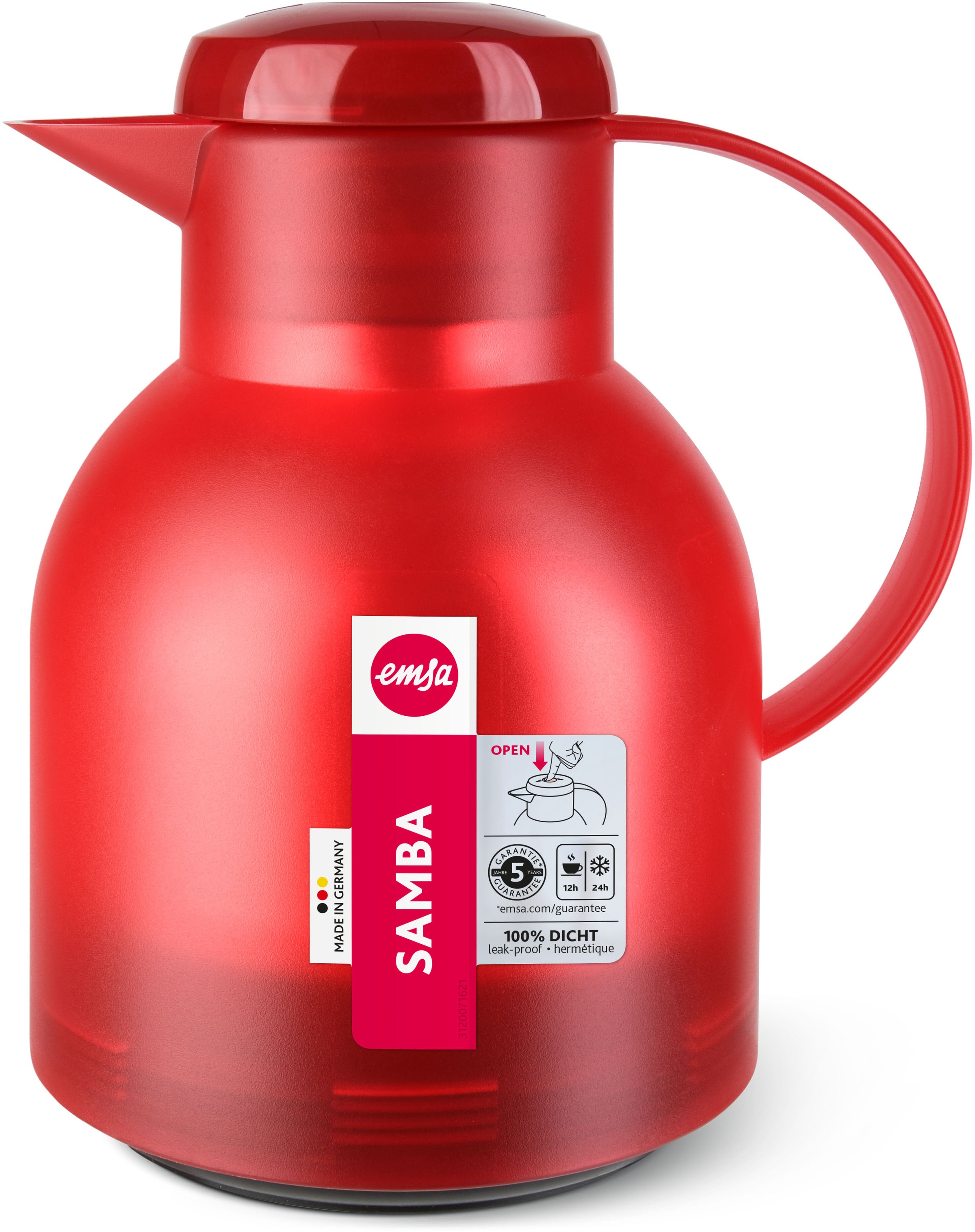 Emsa Isolierkanne »Samba«, 1 l, zeitloses Design, einfacher Knopfdruck, 24h günstig online kaufen
