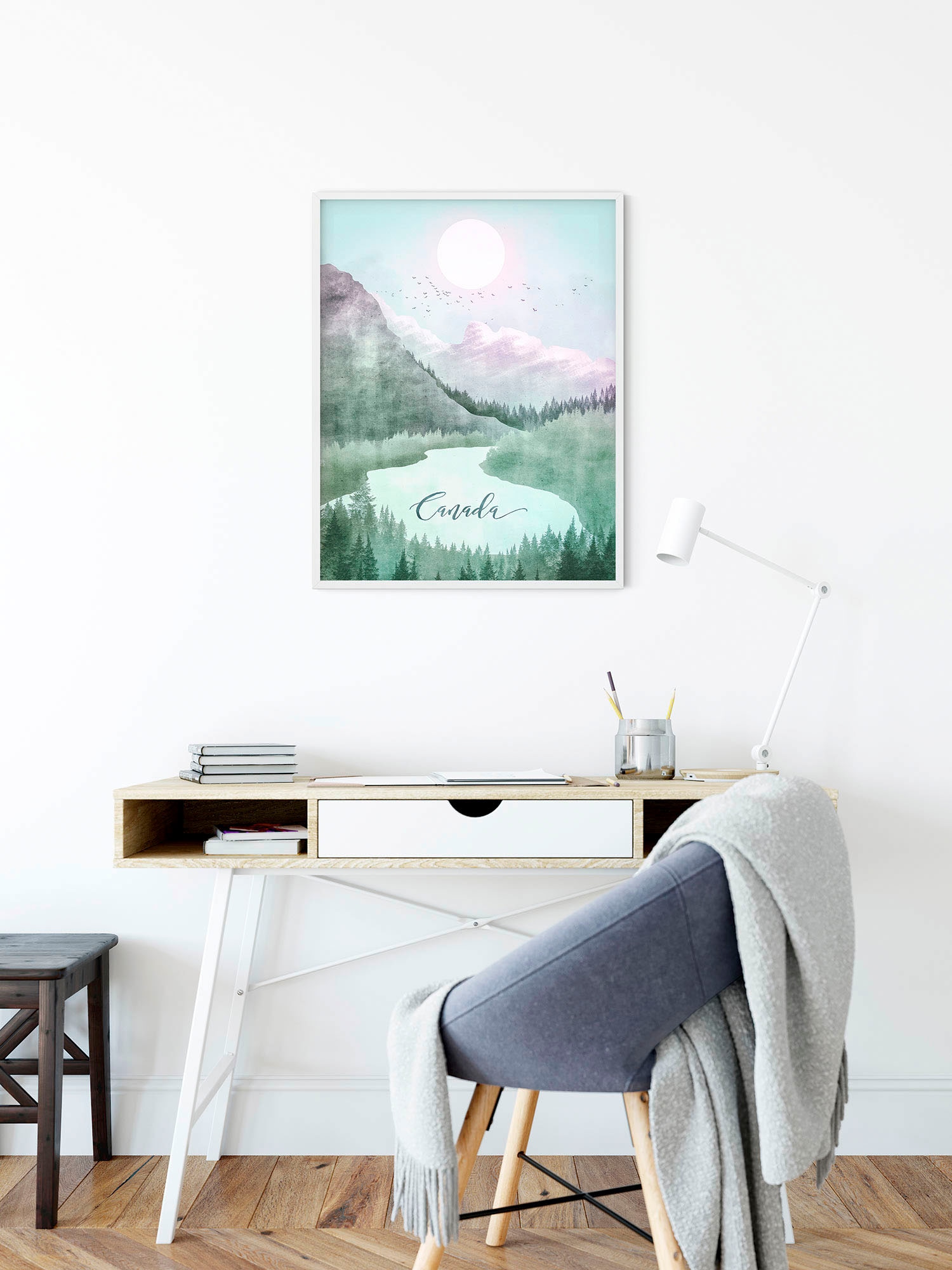 Komar Wandbild »Vintage Travel Canada«, (1 St.), Deutsches Premium-Poster Fotopapier mit seidenmatter Oberfläche und hoher Lichtbeständigkeit. Für fotorealistische Drucke mit gestochen scharfen Details und hervorragender Farbbrillanz.