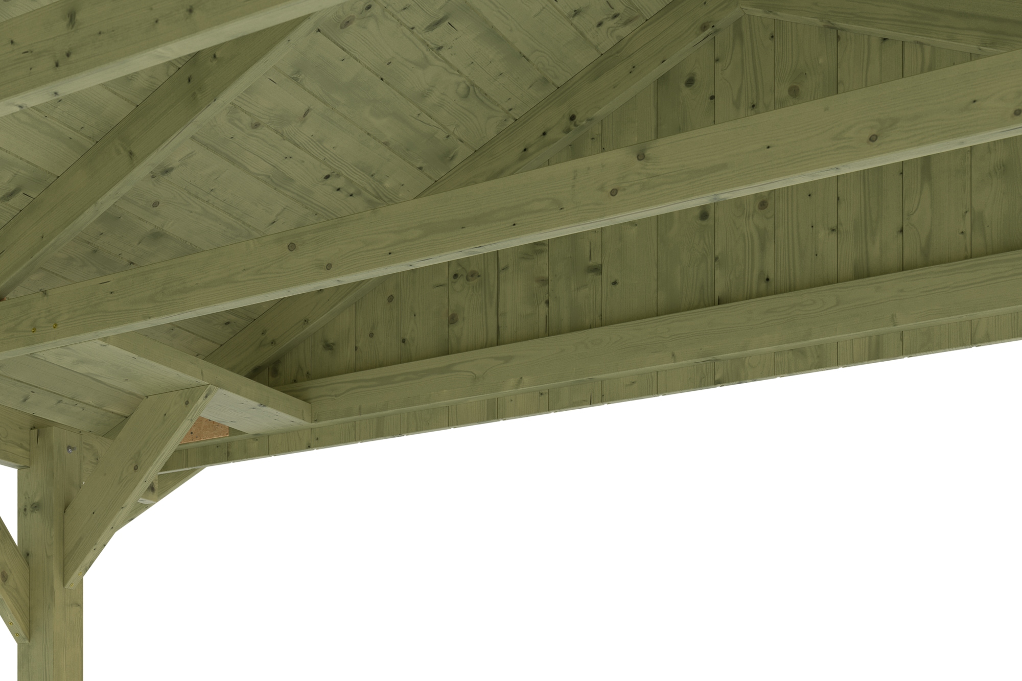 Skanholz Einzelcarport »Wallgau«, Nadelholz, 291 cm, Grün, 380x750cm, rote Schindeln