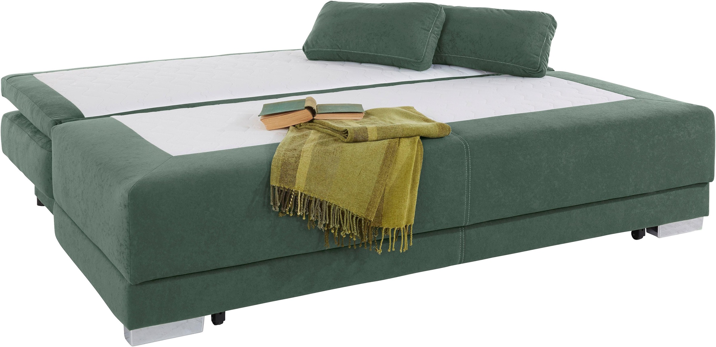 COLLECTION AB Schlafsofa »Berlin«, Bettfunktion und Bettkasten, lose Armlehn-und Rückenkissen