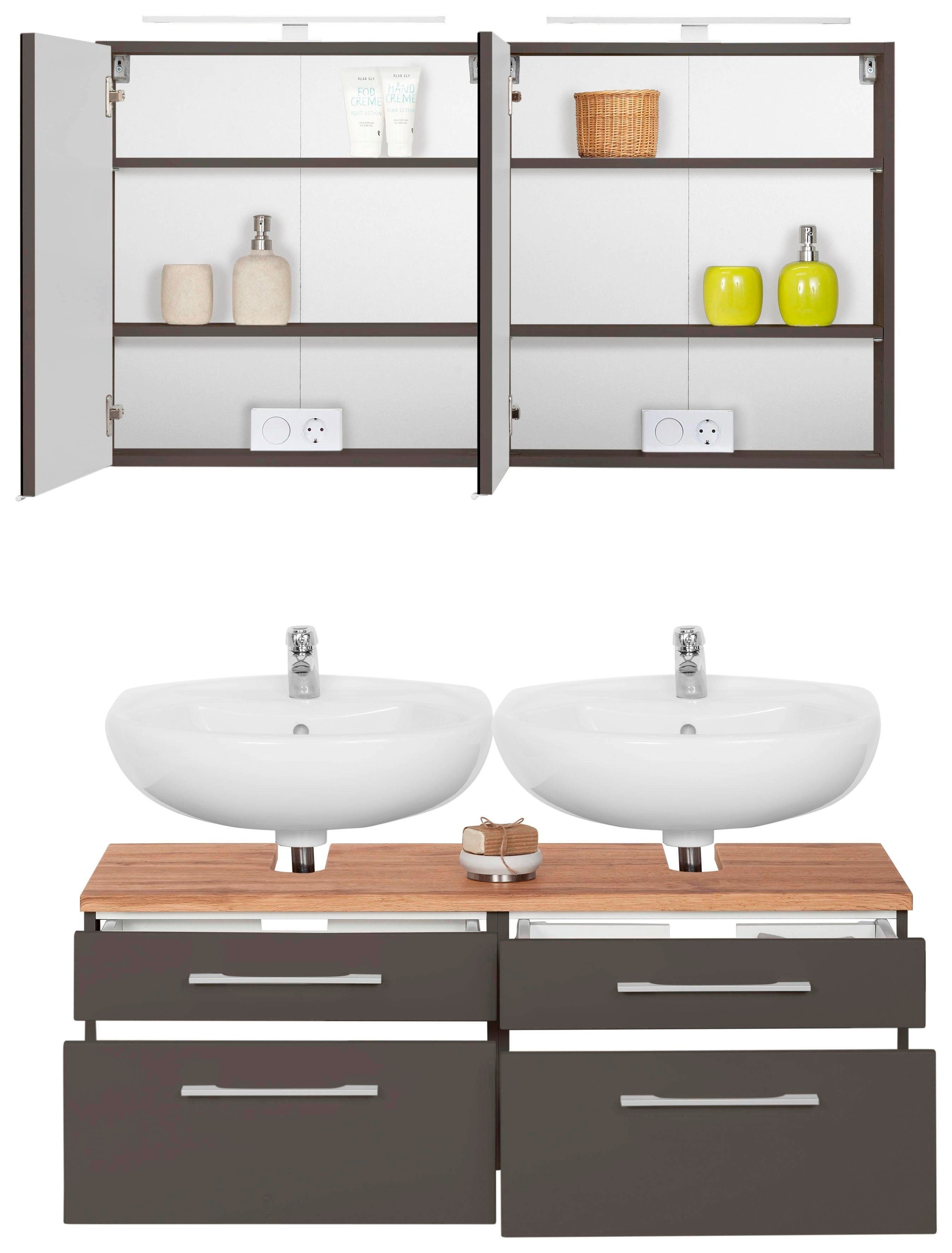 welltime Badmöbel-Set »Davos« 2 Stk. tlg. günstig online kaufen