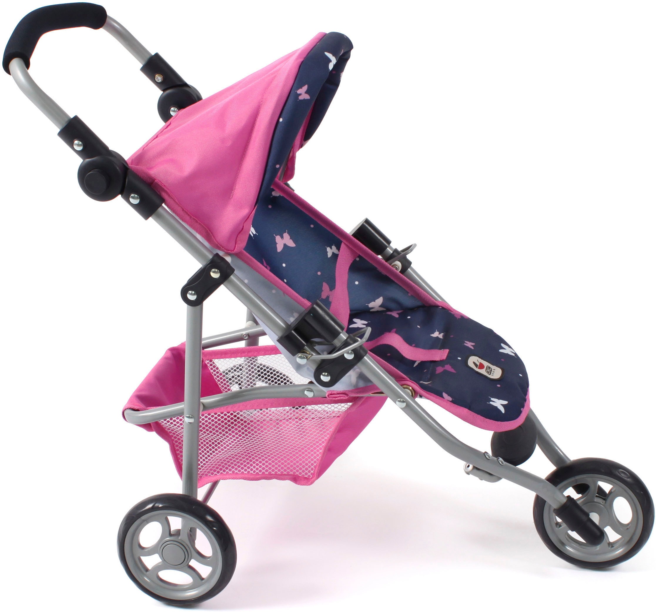 CHIC2000 Puppenbuggy »Jogging-Buggy Lola, Butterfly, rosa«, mit klappbarem Verdeck