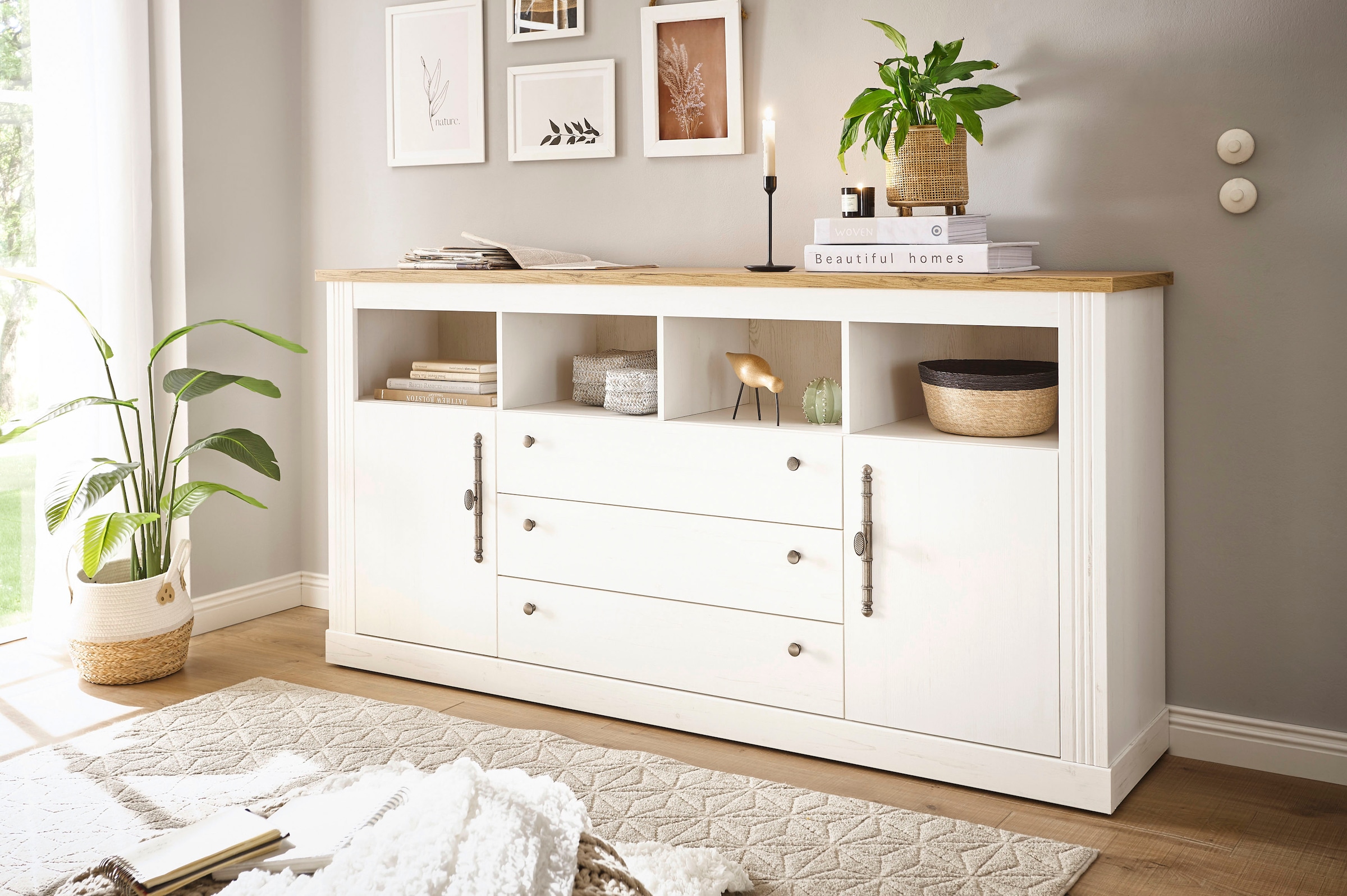Home affaire Sideboard »WESTMINSTER BESTSELLER!«, (Breite ca. 193 cm), im romantischen Landhausstil