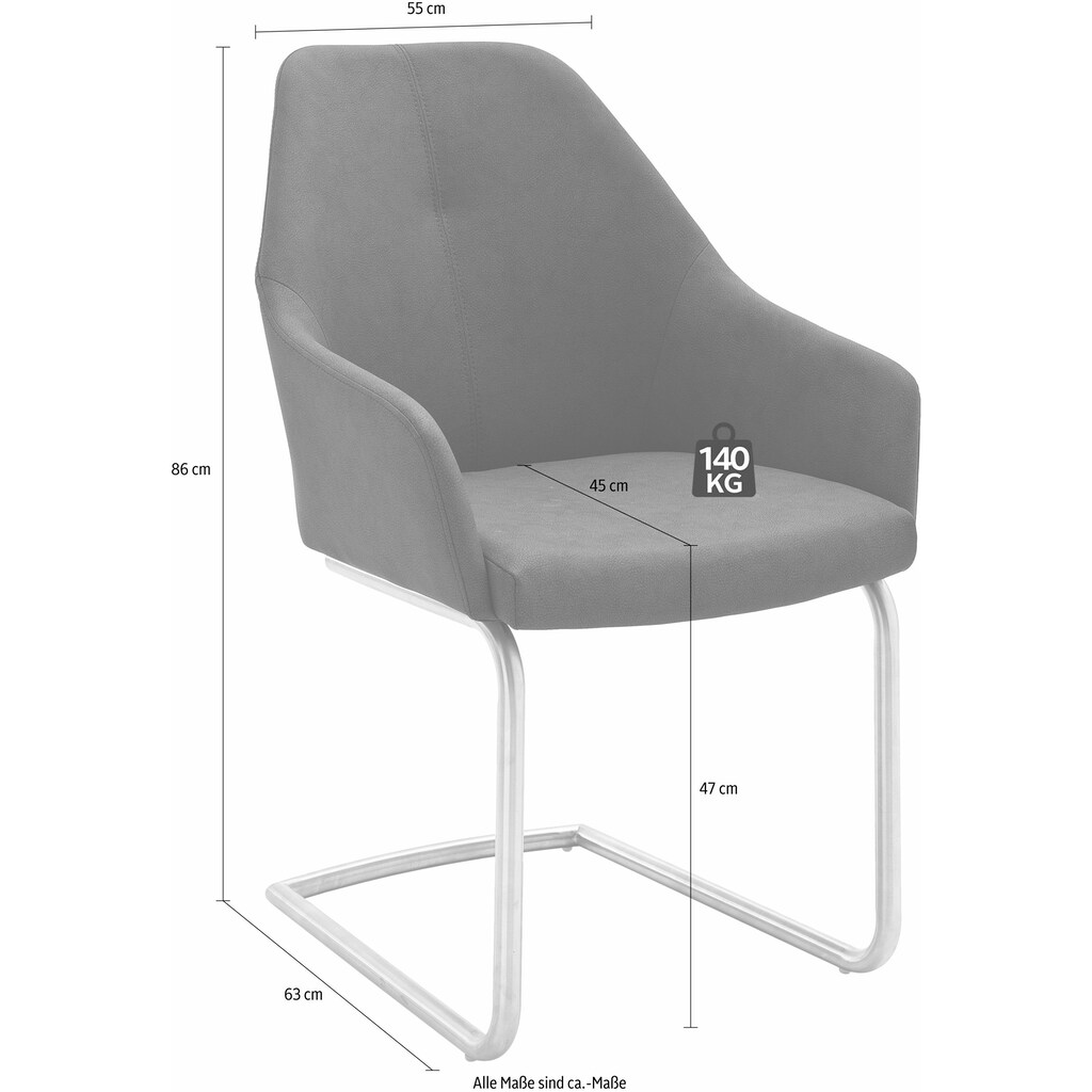 MCA furniture Freischwinger »MADITA A«, (Set), 2 St., Kunstleder, Stuhl max. belastbar bis 130 kg