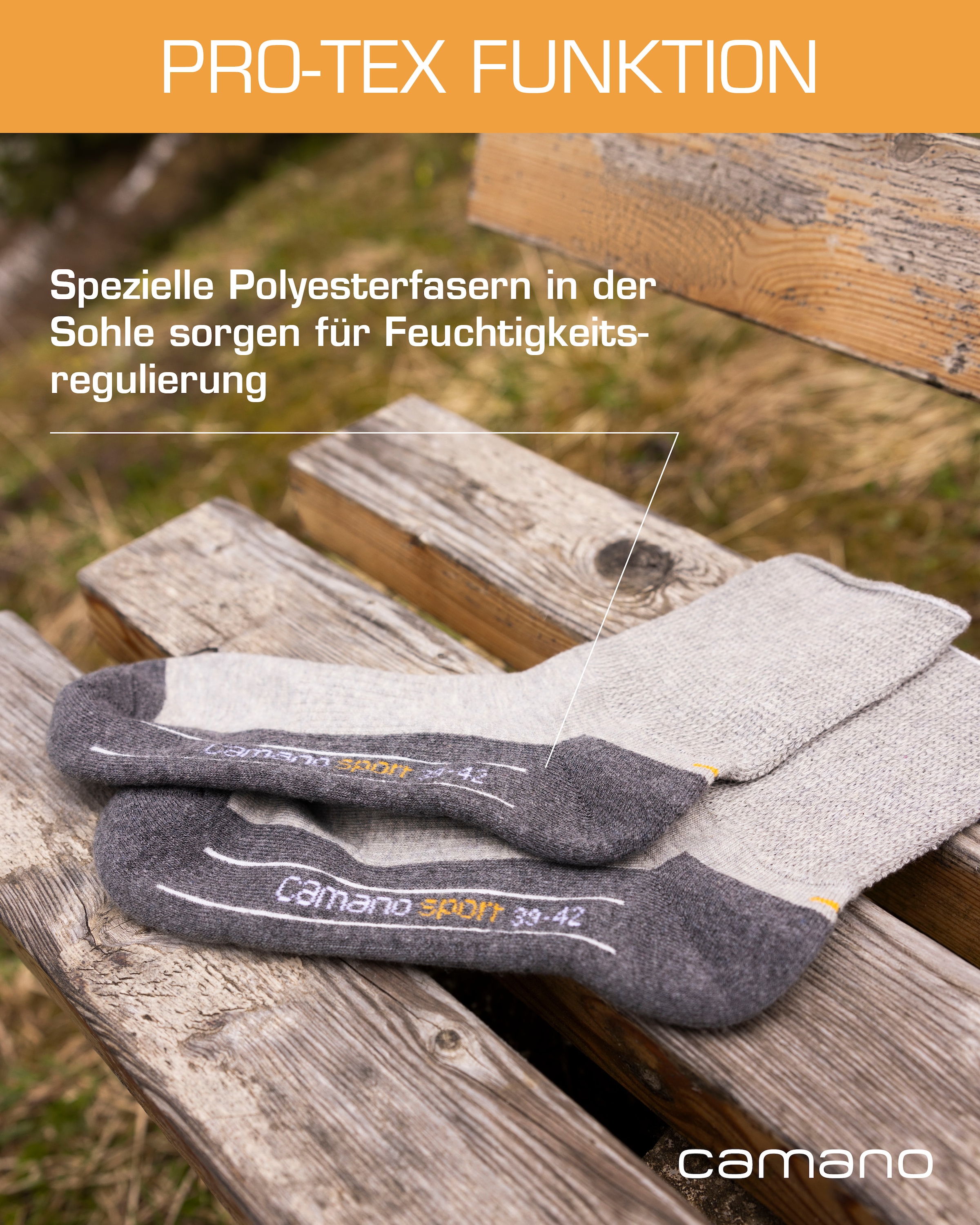 Camano Socken »function« 4 Paar tlg. perfekte Feuchtigkeitsregulation