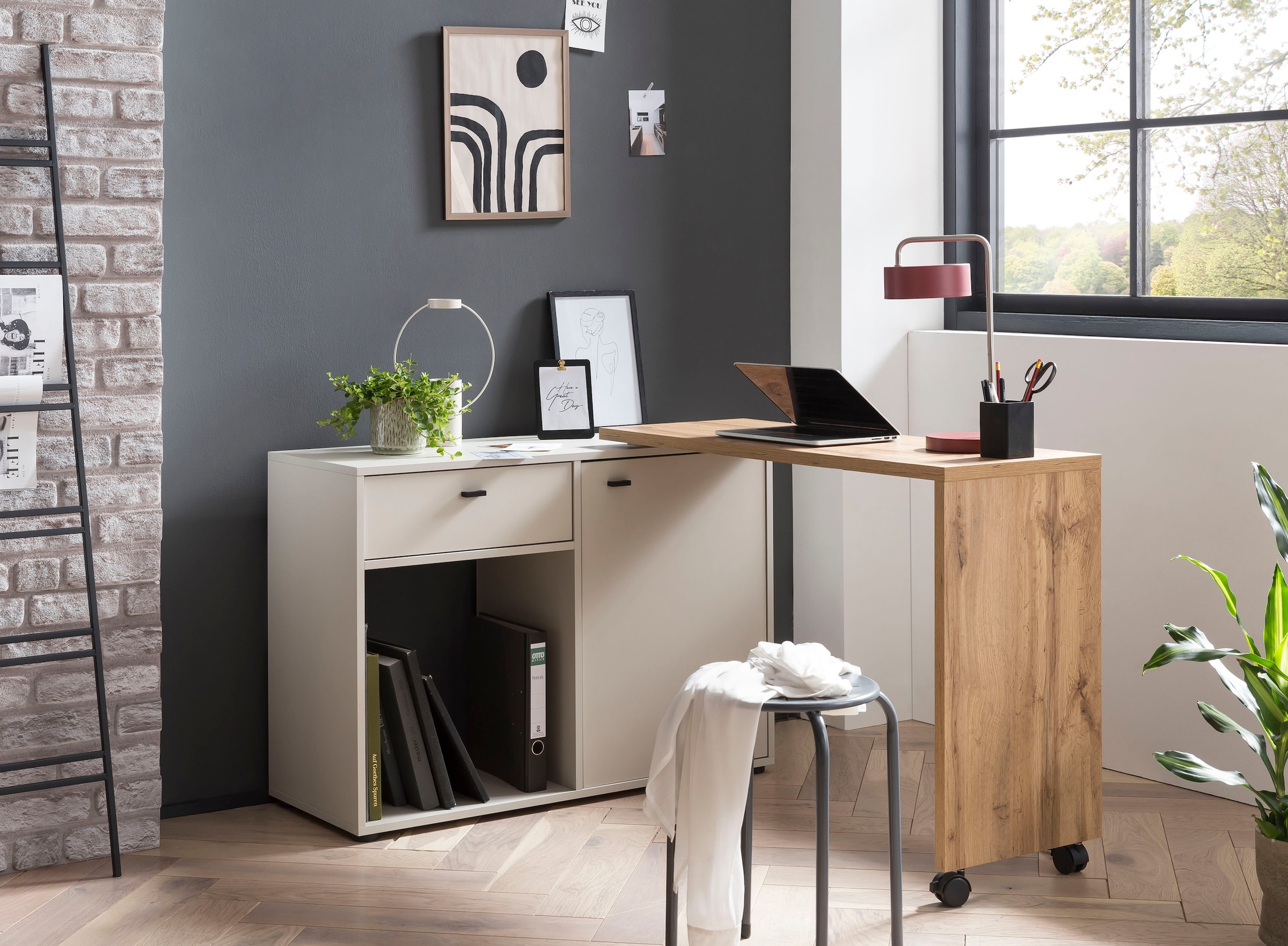 Schildmeyer Schreibtisch »Tiny Working«, im Office, mit Home bestellen Sideboard Arbeitsplatte flexibler online praktisch