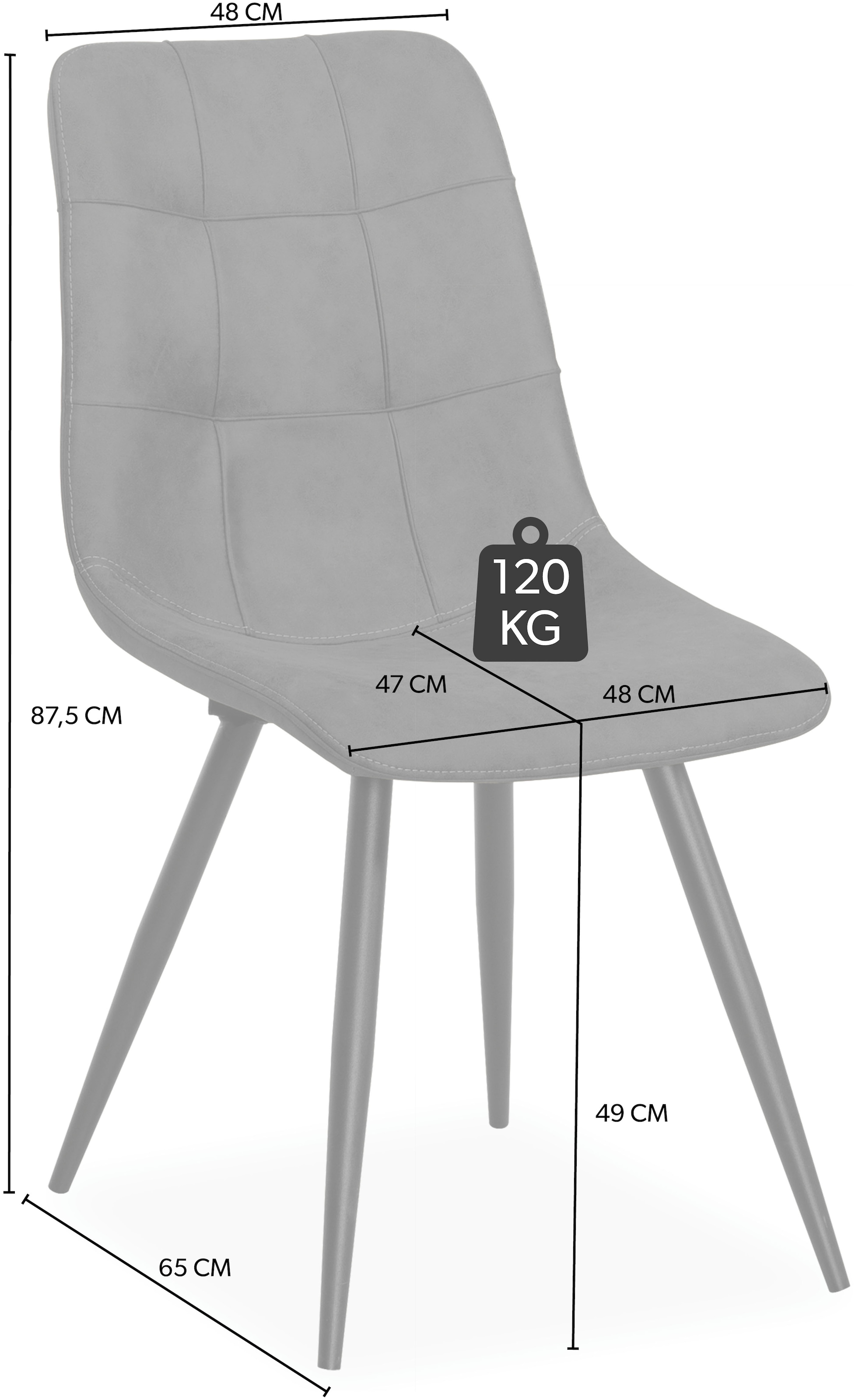 OMG Design Esszimmerstuhl »Peak«, (Set), 2 St., Stoff, moderne Sitzschale in Microfaser Lederoptik