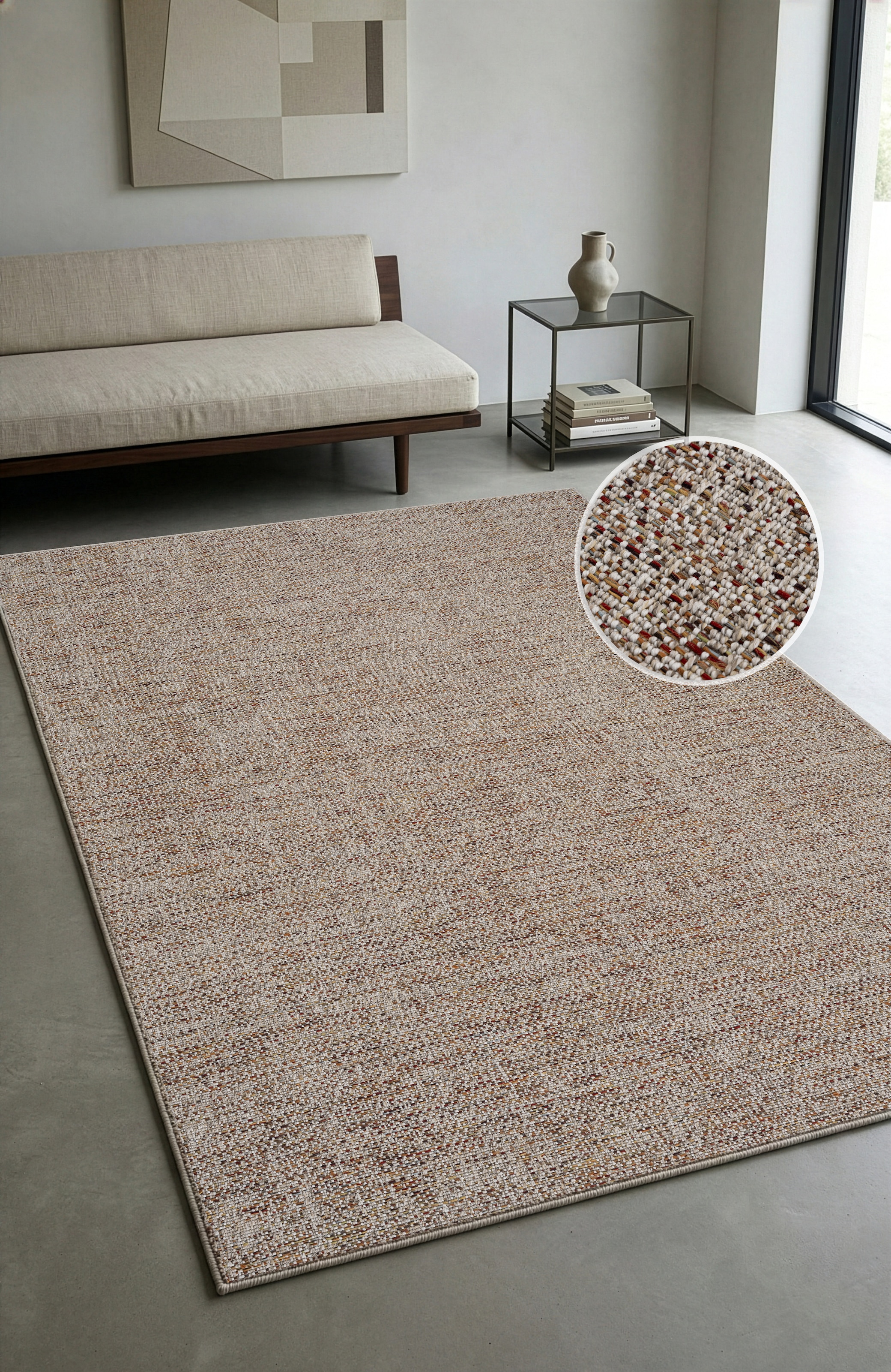 OTTO home Teppich »Lennor, In- und Outdoor geeignet, Balkon, Camping« rechteckig 8 mm Höhe Wetterfest & UV-beständig, meliert, Sisal-Optik, Esszimmer, Wohnzimmer