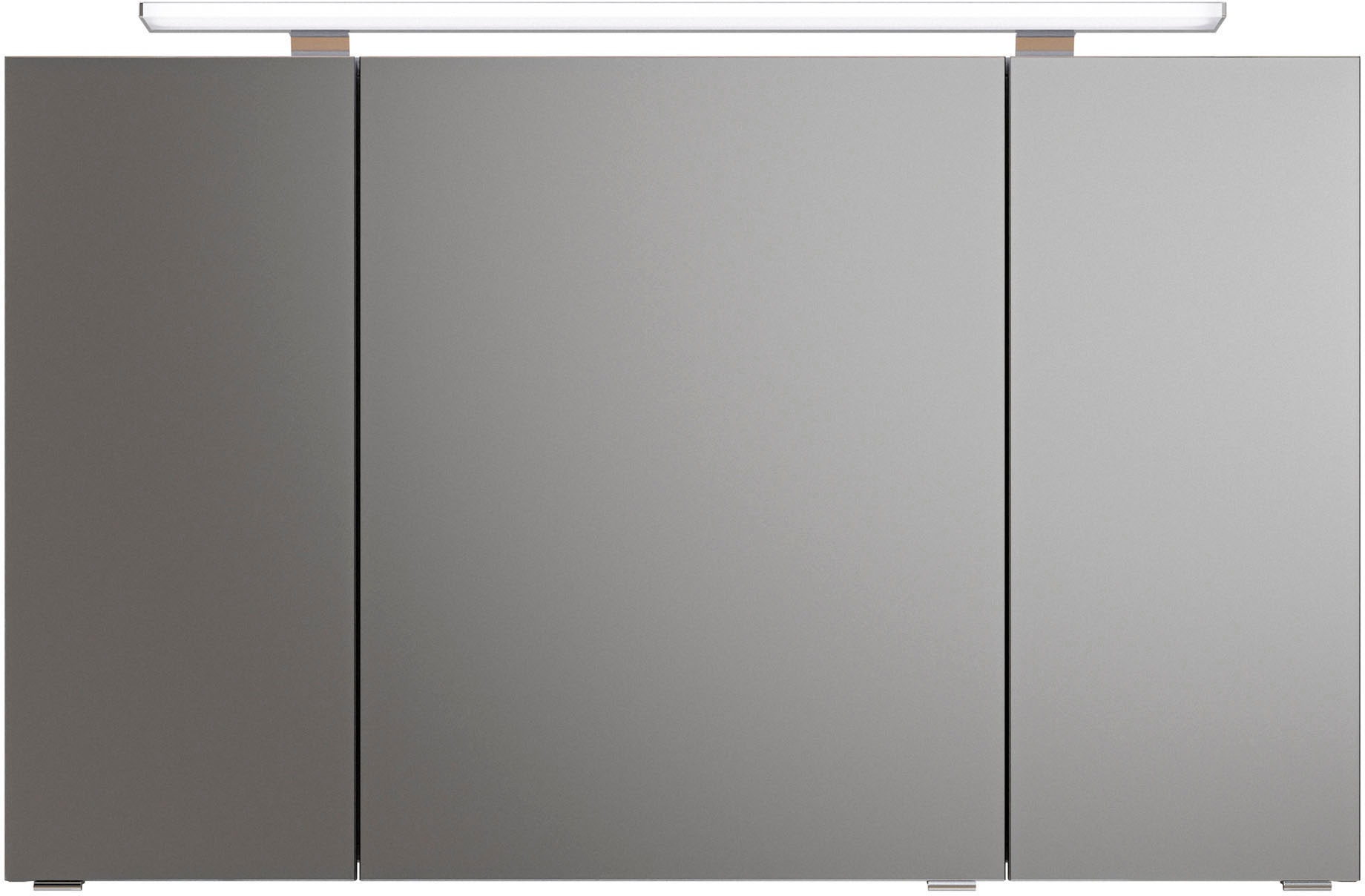 Saphir Badmöbel-Set »Serie 6025 2-teilig Mineralmarmor-Waschtisch mit LED-Spiegelschrank«, (2 St.), Waschplatz 117cm breit, 2 Schubladen, 3 Spiegel-Türen, inkl Türdämpfer