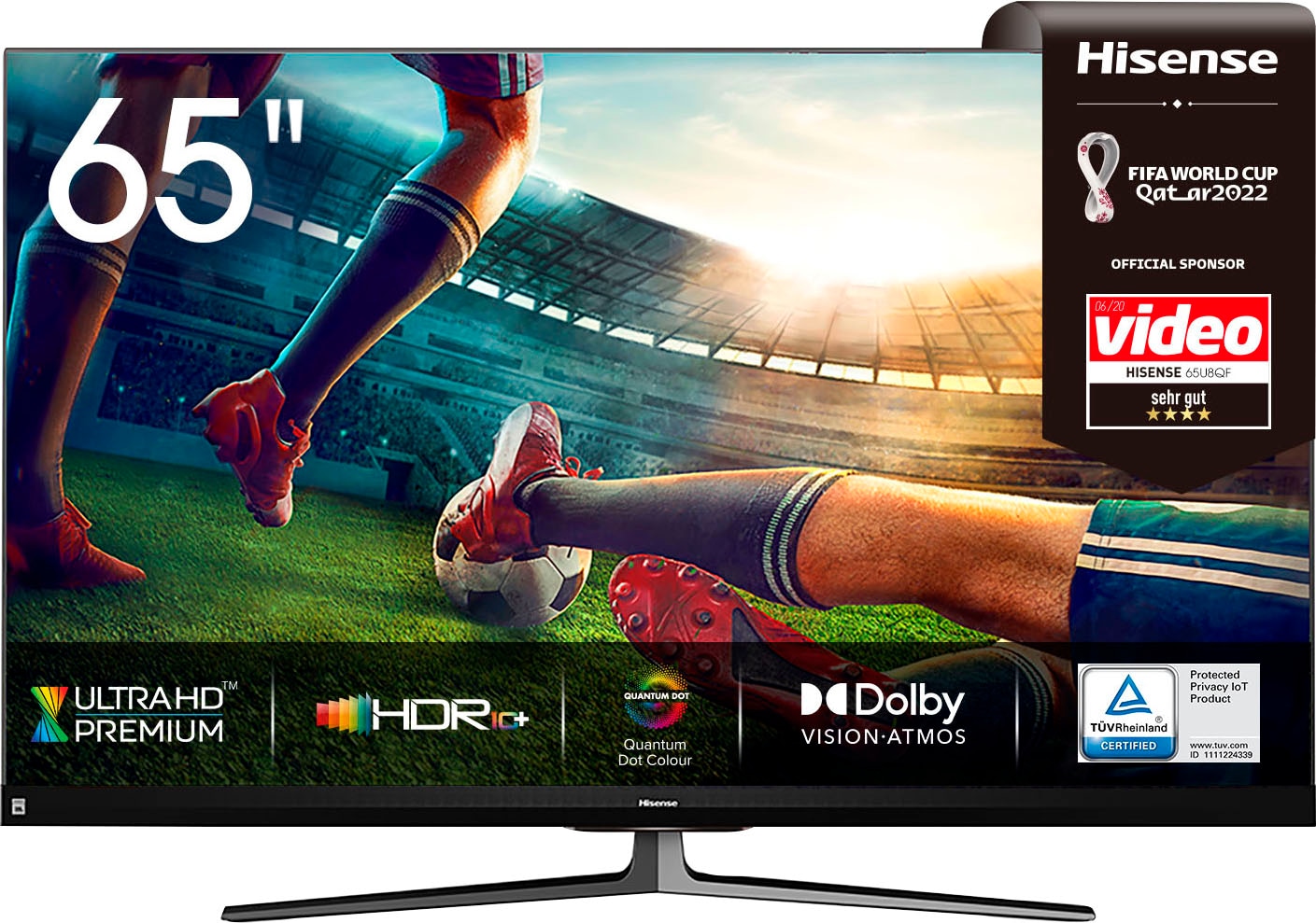 Hisense LED-Fernseher »65U8QF«, 164 cm/65 Zoll, 4K Ultra HD, Smart-TV,  Quantum Dot Technologie, 120Hz Panel, JBL sound, Alexa Built-in auf  Rechnung bestellen