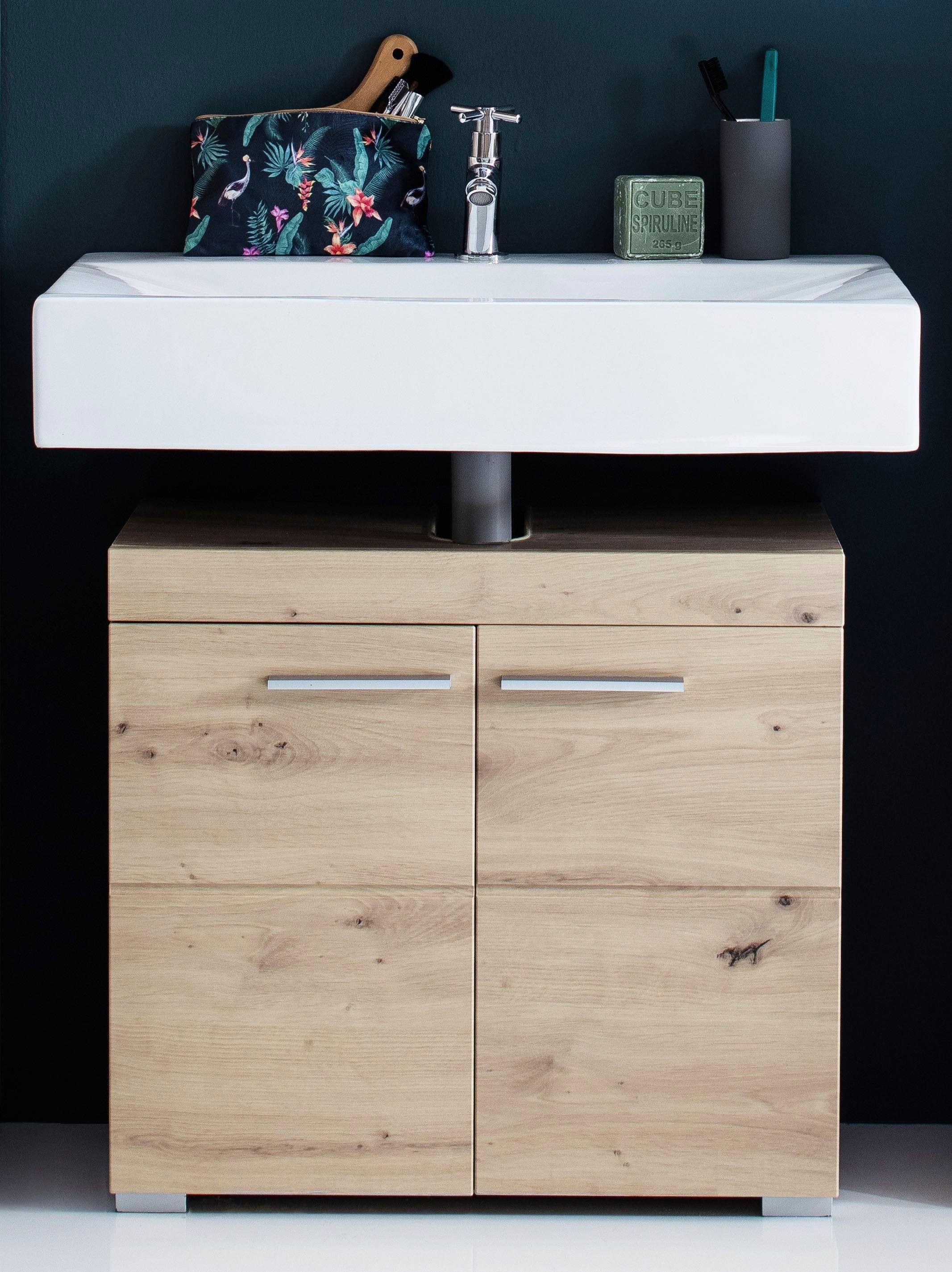 INOSIGN Waschbeckenunterschrank »Avena«, 2 cm, Badezimmerschrank im 56 bestellen und Höhe mit Aussparung Online-Shop Türen