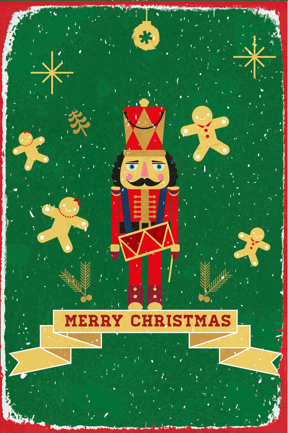 queence Metallbild »Nutcracker«, Weihnachten-Schneeflocken, (1 St.), Stahlschild, Blechschild, Weihnachten, Nussknacker