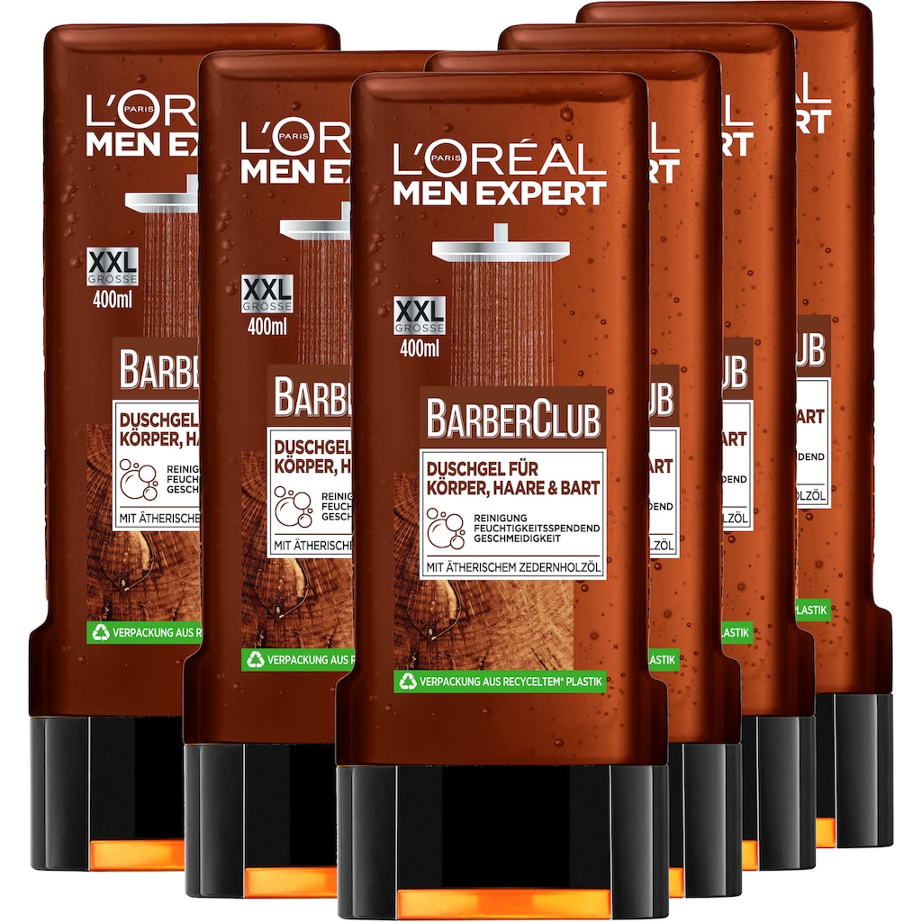 L'ORÉAL PARIS MEN EXPERT Duschgel »Barber Club«, (Packung, 6 tlg.)