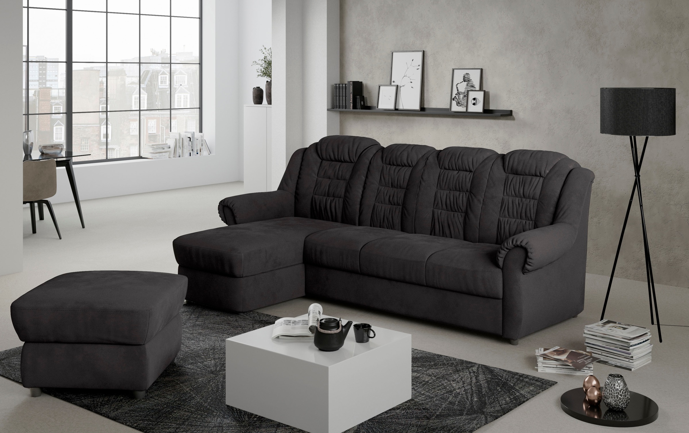 Home affaire Ecksofa »Boston L-Form«, mit hoher Rückenlehne, wahlweise mit günstig online kaufen