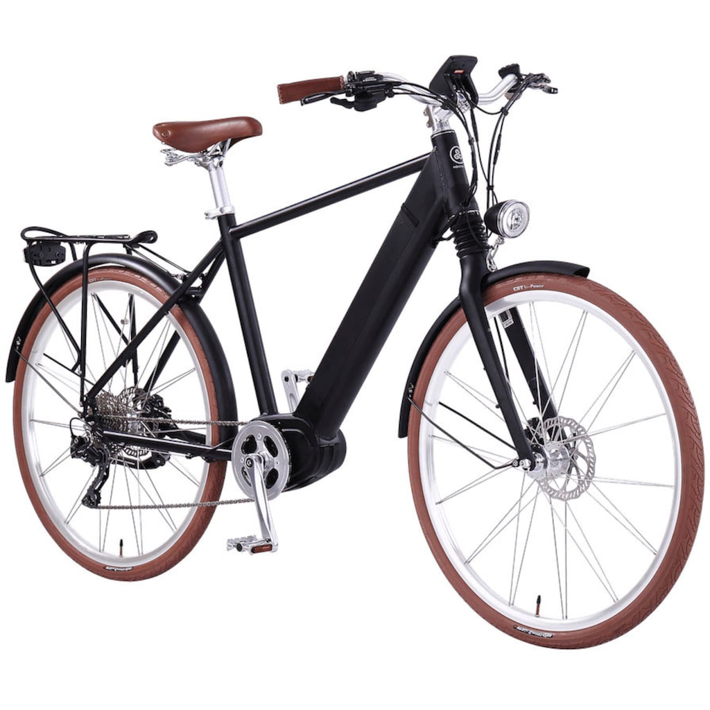 eGO Movement E-Bike »Classic 25 Cäsar Herren 54 cm Schwarz 28"«, 10 Gang, Shimano, Deore, Mittelmotor 250 W