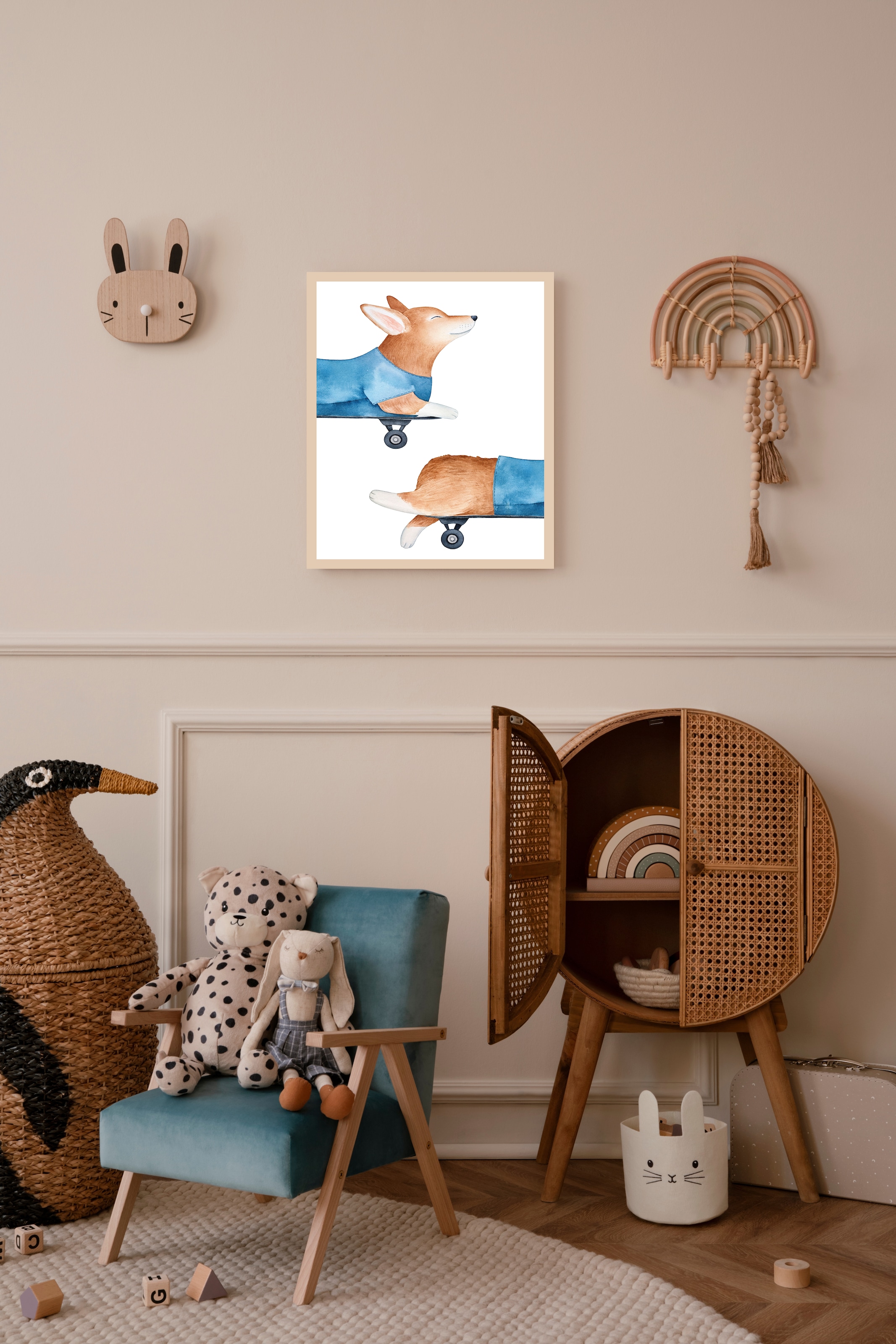 Lüttenhütt Poster »Hund auf Skateboard«, Fahrzeuge-Fantasy-Hund-Hundebilder günstig online kaufen