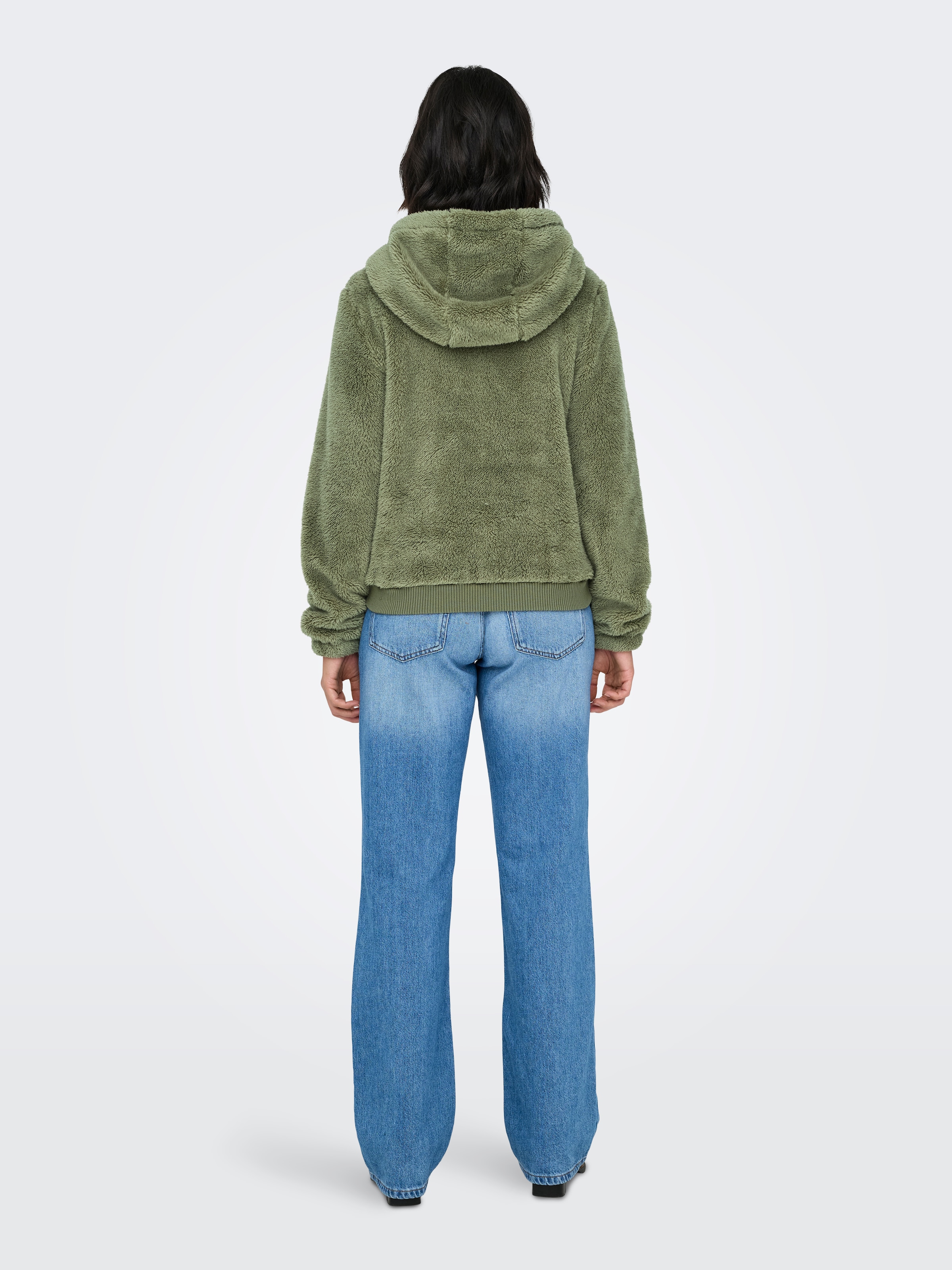 ONLY Kapuzenplüschjacke »ONLNEWANNA CONTACT SHERPA JKT OTW NOOS«, mit Kapuze