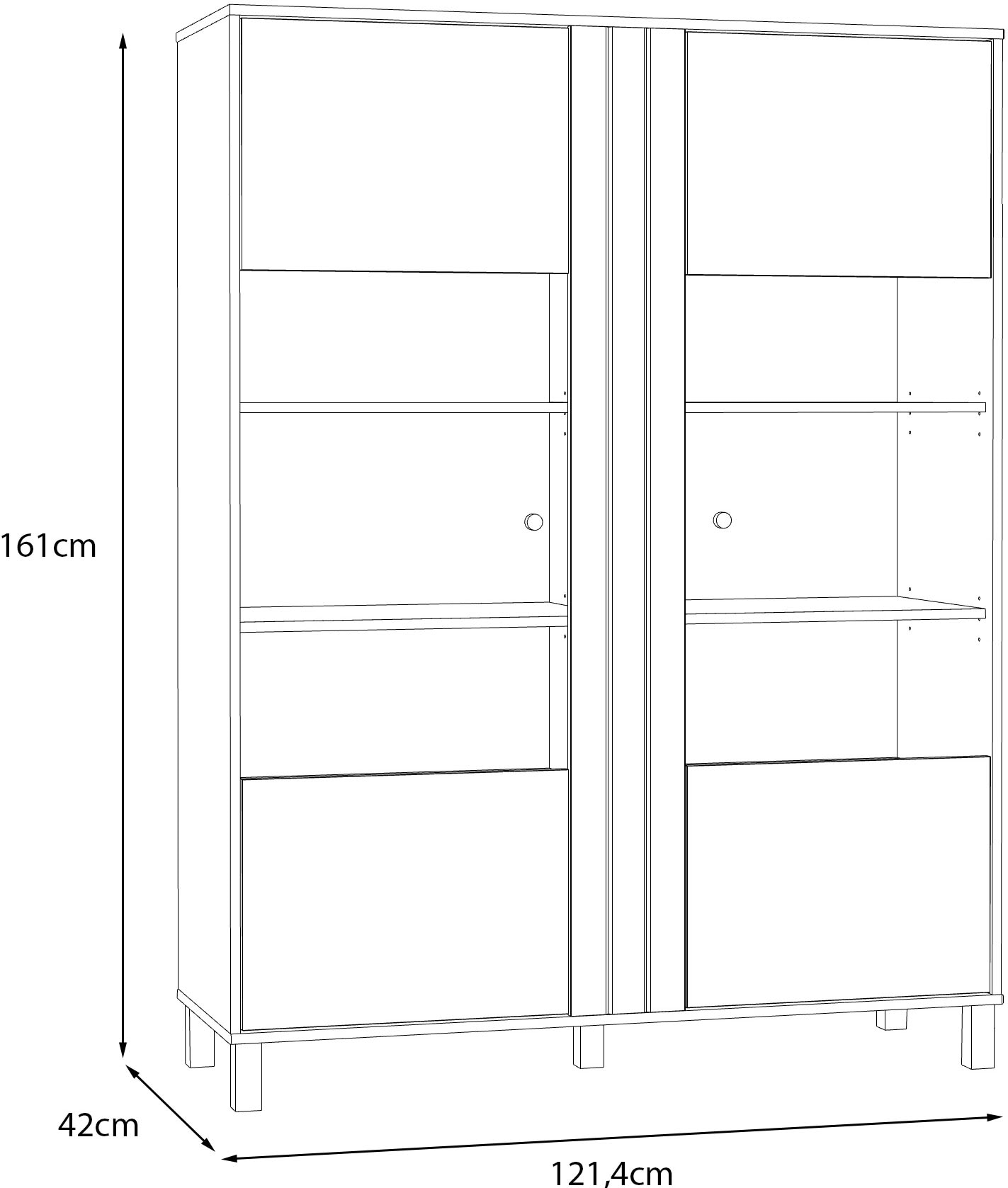 FORTE Highboard »Killarney«, Highboardvitrine, Stauraum, Soft Close