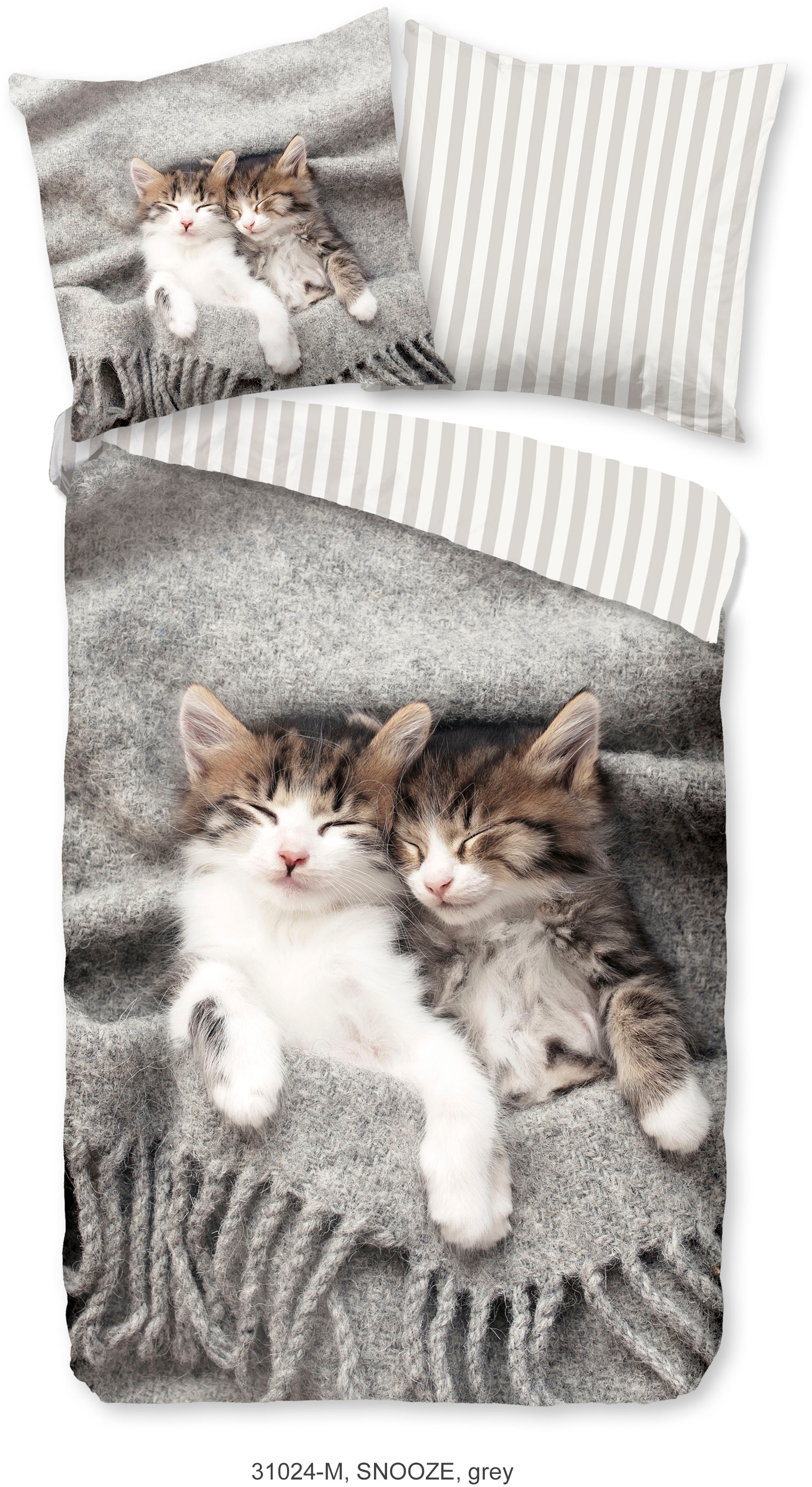 Bettwäsche Snooze grau Polyester B/L: ca. 135x200 cm günstig online kaufen