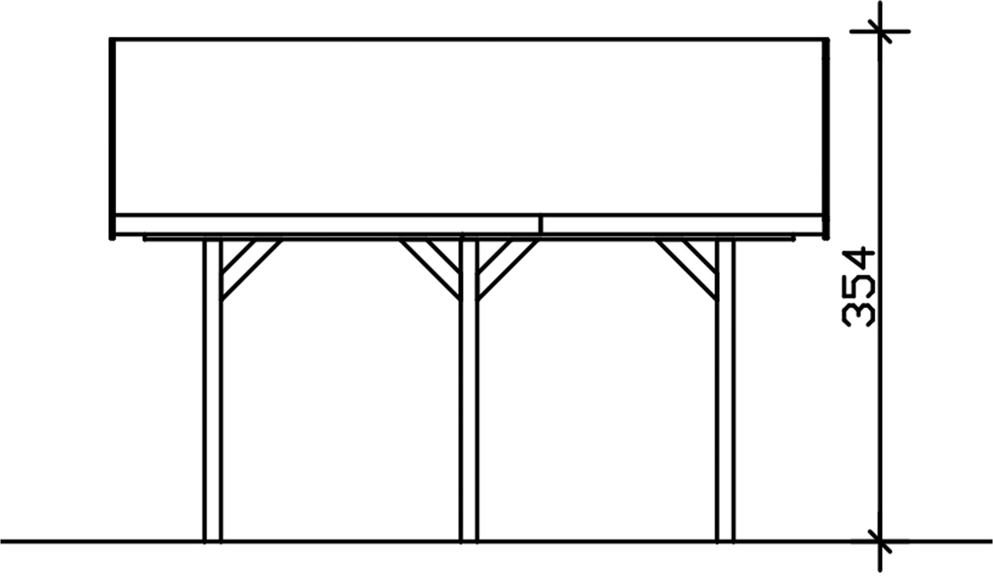 Skanholz Doppelcarport »Wallgau«, Nadelholz, 530 cm, Nussbaum, mit roten Dachschindeln