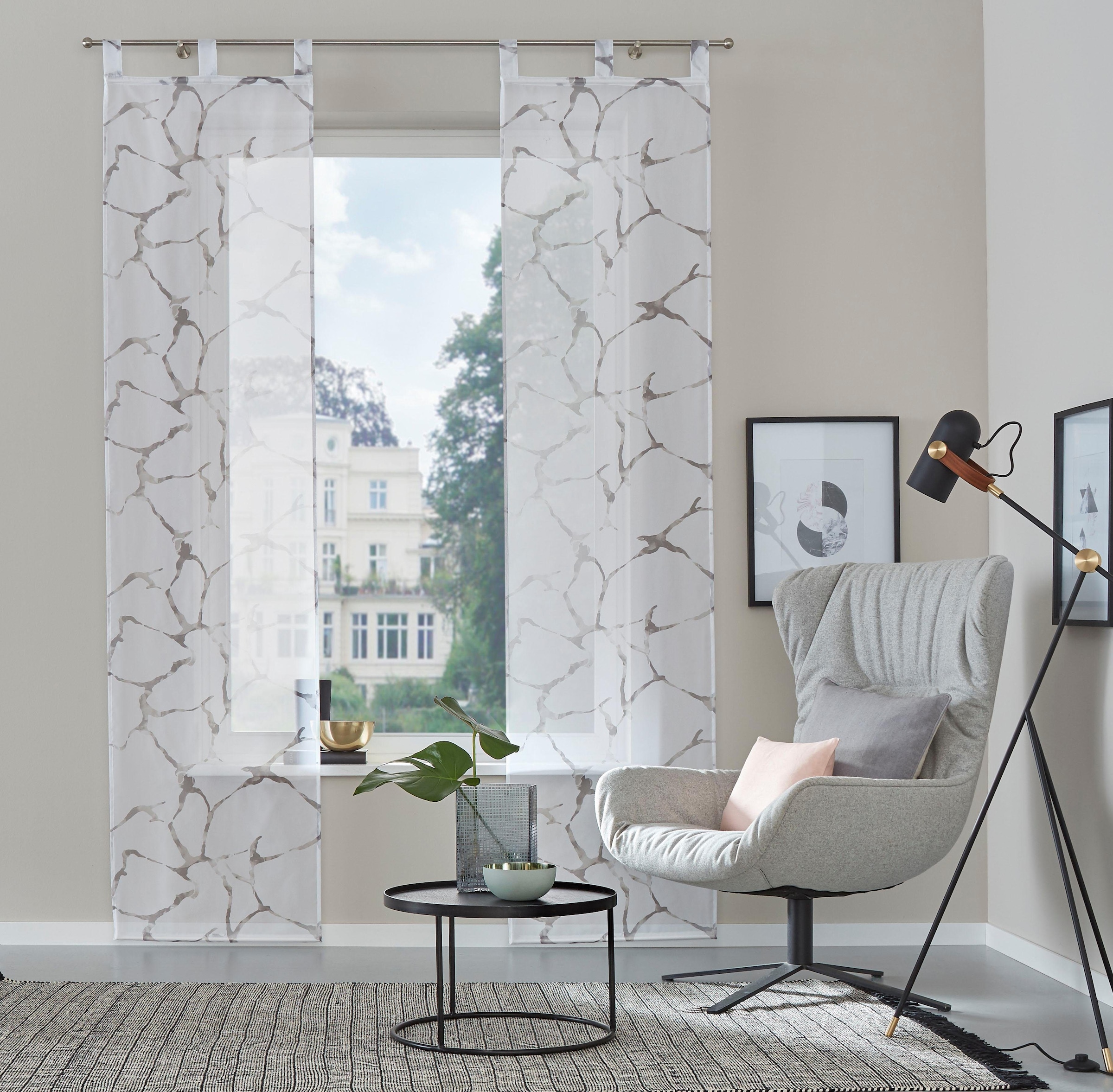 MY HOME Schiebegardine »Fulda« Schlaufen 2 Stk. tlg. Inkl. Beschwerungsstangen grau Obermaterial: 100% Polyester 295 cm