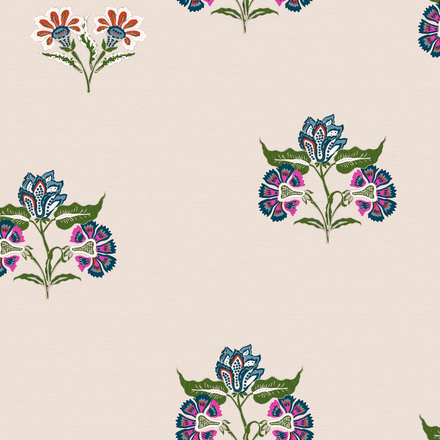 Joules Vliestapete »Indienne Block Print Dawn Grey« floral glatt floral