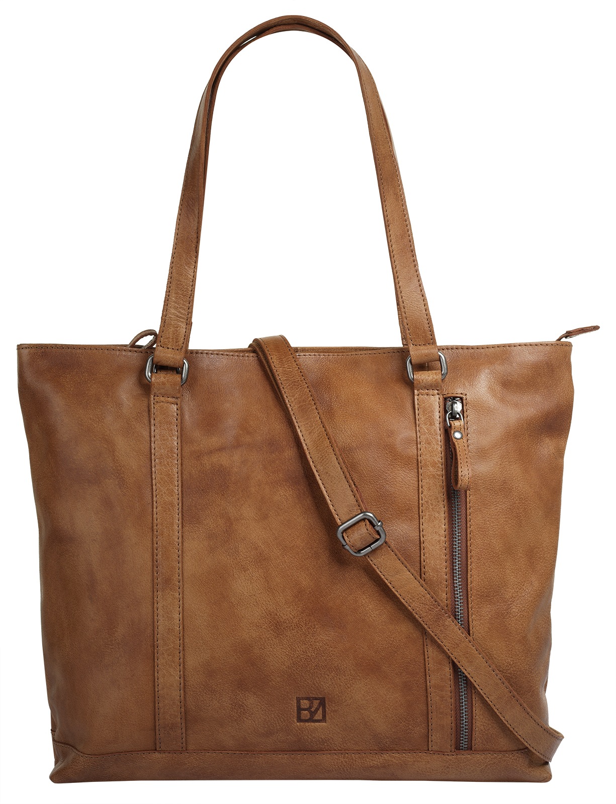 Shopper, echt Leder, Gr. B/H/T: 37 cm x 31 cm x 8 cm onesize, cognac