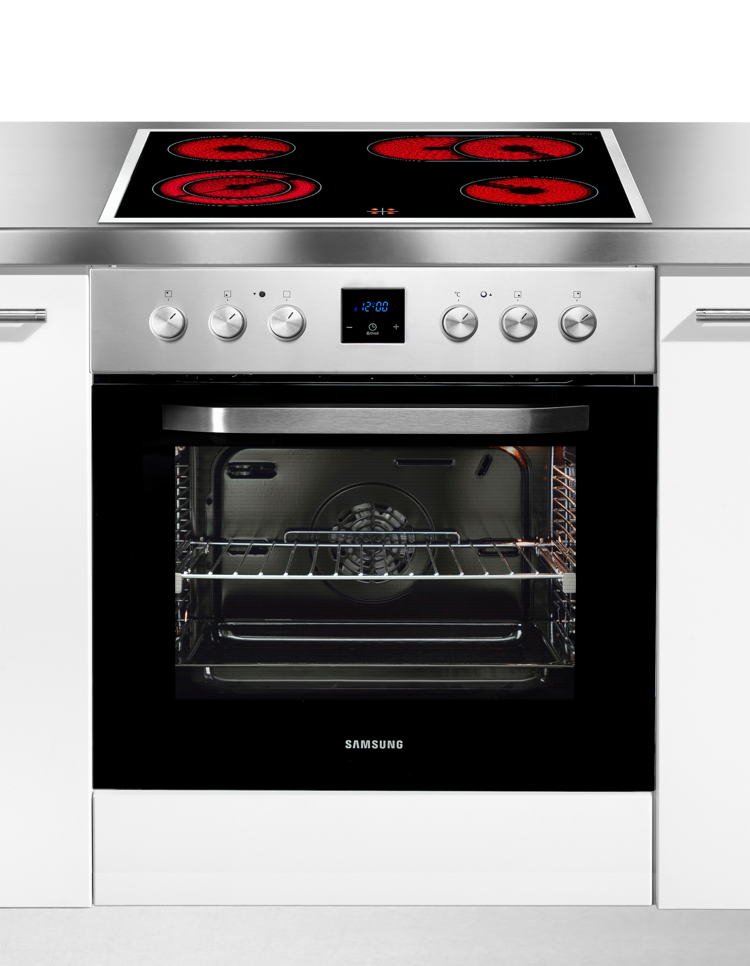 Samsung Elektro-Herd-Set »NB69R2300RS«, mit 1-fach-Teleskopauszug, Herd-Set mit SCHOTT CERAN® Kochfläche