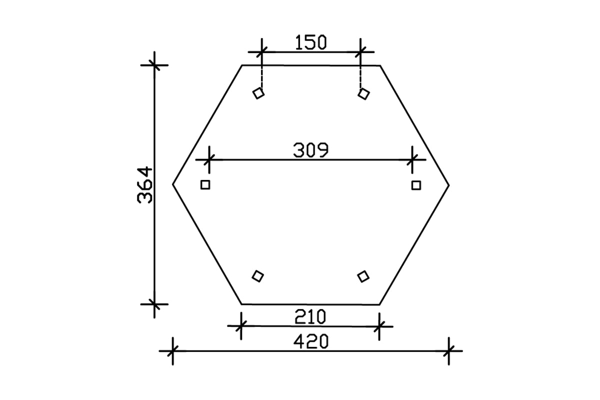 Skanholz Pavillon »Nancy 2«, 6-Eck, BxT: 420x364 cm
