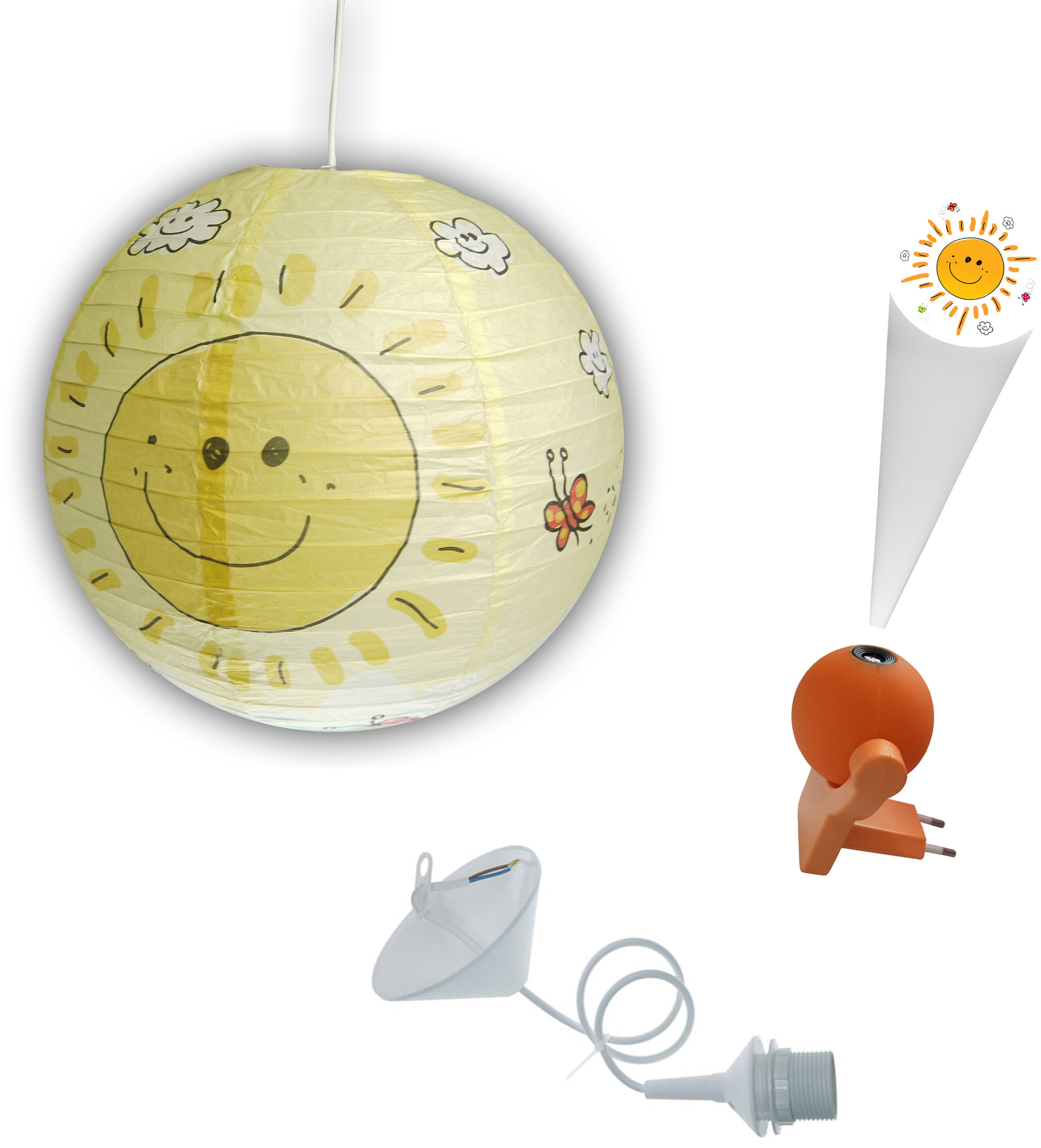 niermann LED Nachtlicht »Sunny«, 1 flammig-flammig, Bundle Sunny (Set), 1 x  Steckernachtlicht, 1 x Papier-Pendelleuchte online bestellen