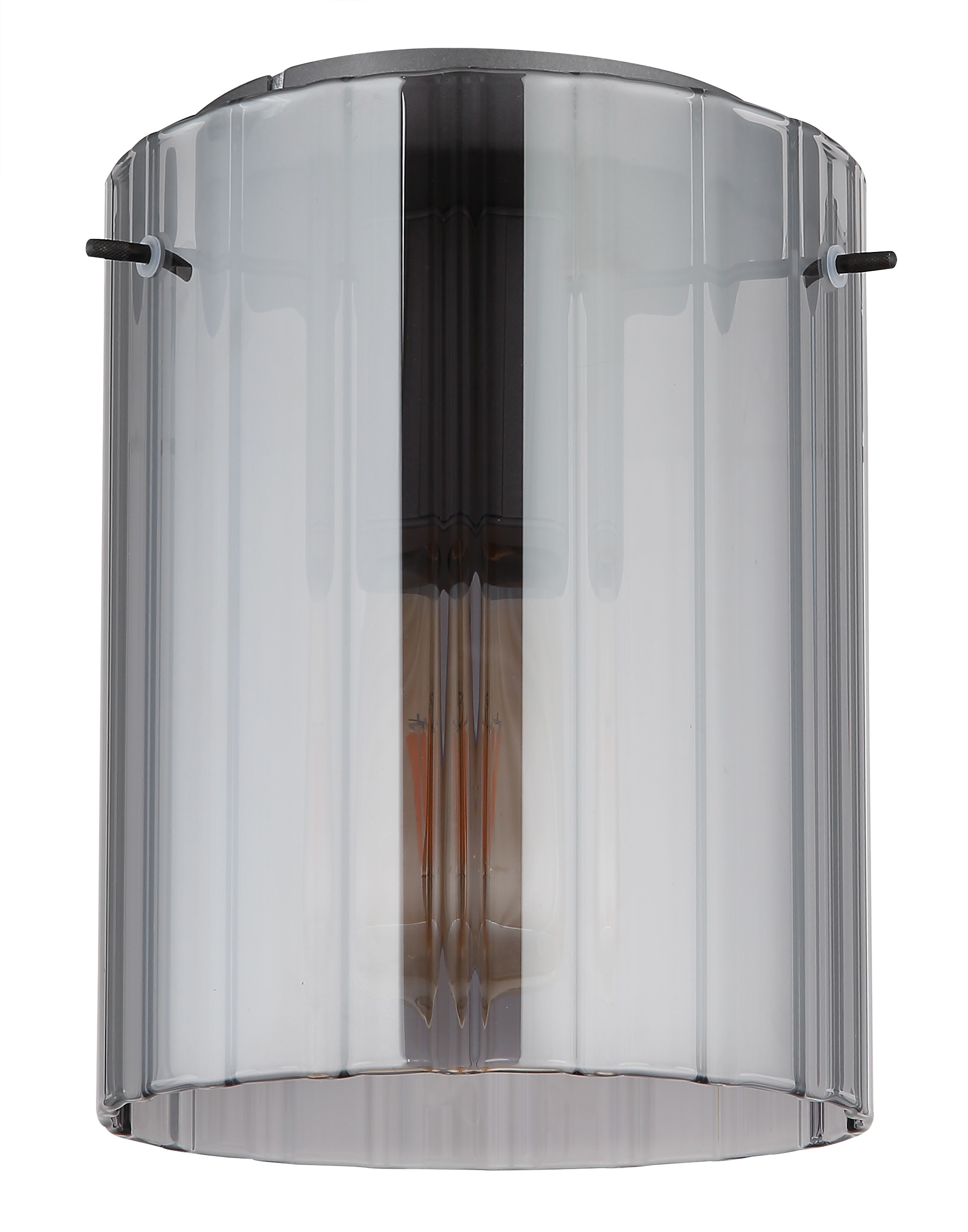 GLOBO LIGHTING Deckenleuchte »TULIVAR«, Leuchtmittel E27 | ohne Leuchtmittel, Deckenlampe/Glas rauchfarben/Rillen/Flur/Wohnzimmer