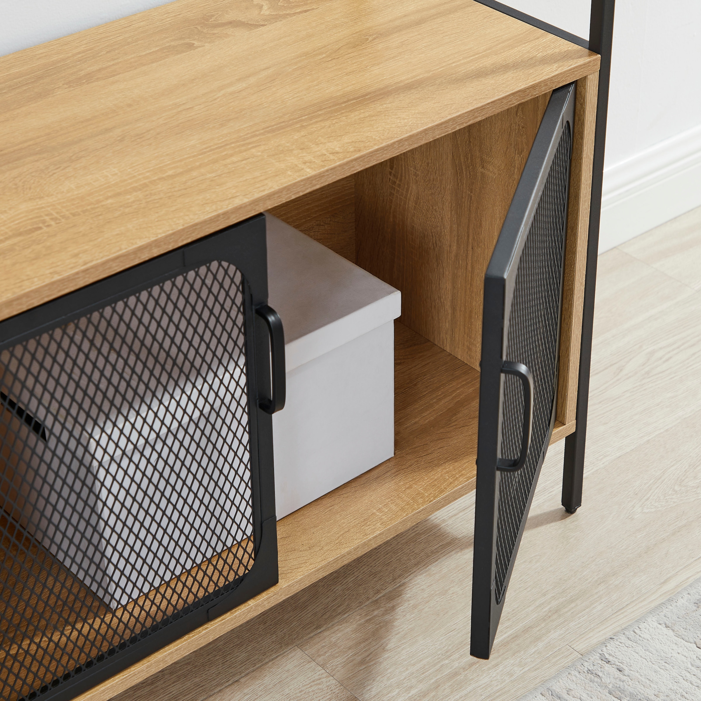 OTTO home Regal »Amance«, Metallgestell, viel Stauraum und ideal für Saugroboter, Höhe 177 cm