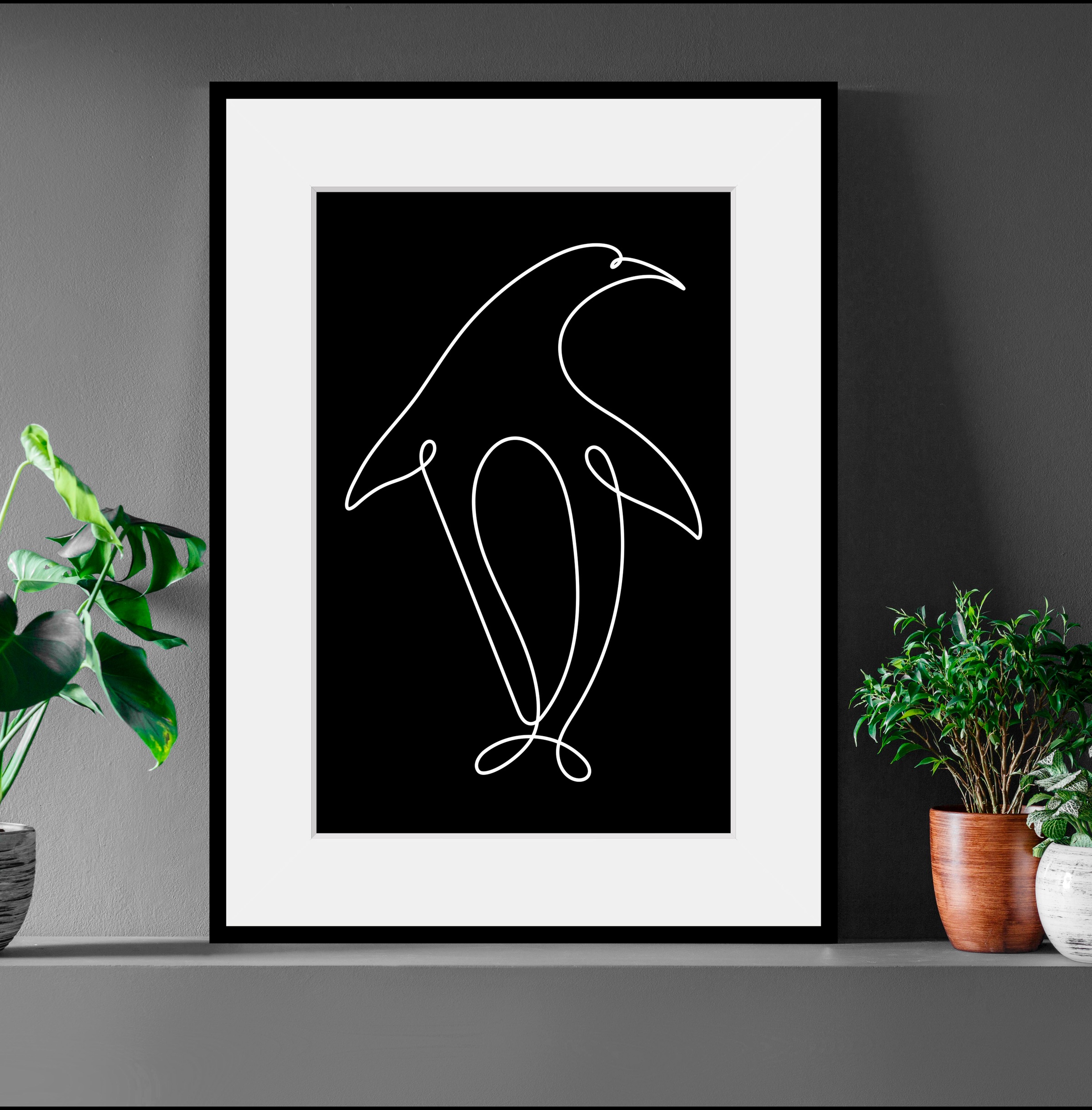 queence Bild »Lilu«, Pinguine-Kunst-Schwarz-Weiß, (1 St.), HD Premium Poste günstig online kaufen