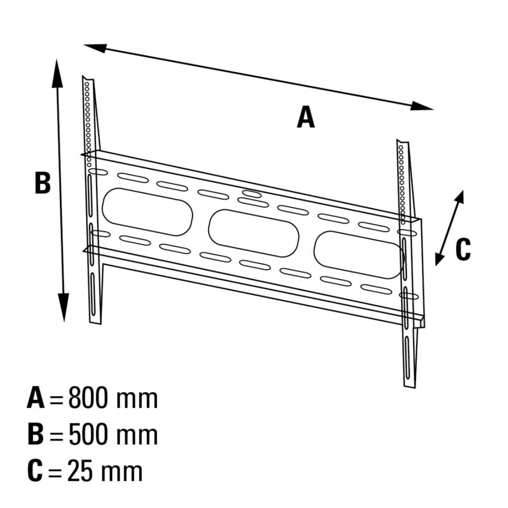 Hama TV-Wandhalterung »FIX, 3 Sterne, Weiß, 94 - 229cm (37" - 90"),43",50",55",65",75"«