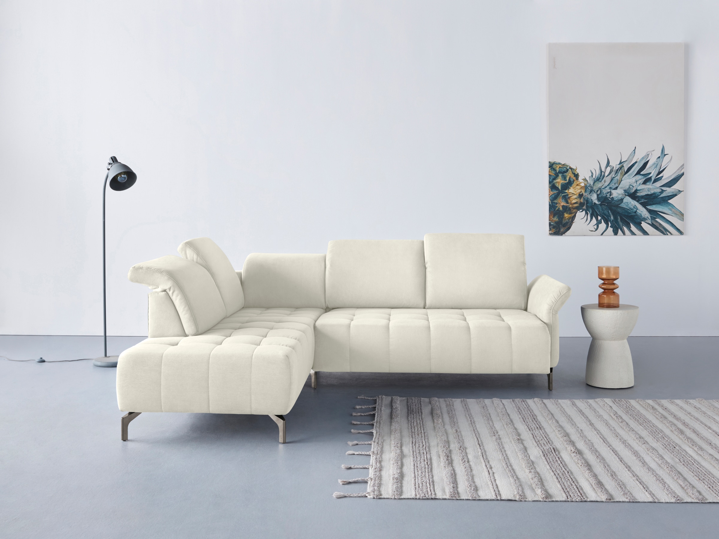 INOSIGN Ecksofa »Fresh L-Form«, Federkern, wahlweise Kopfteilverstellung un günstig online kaufen