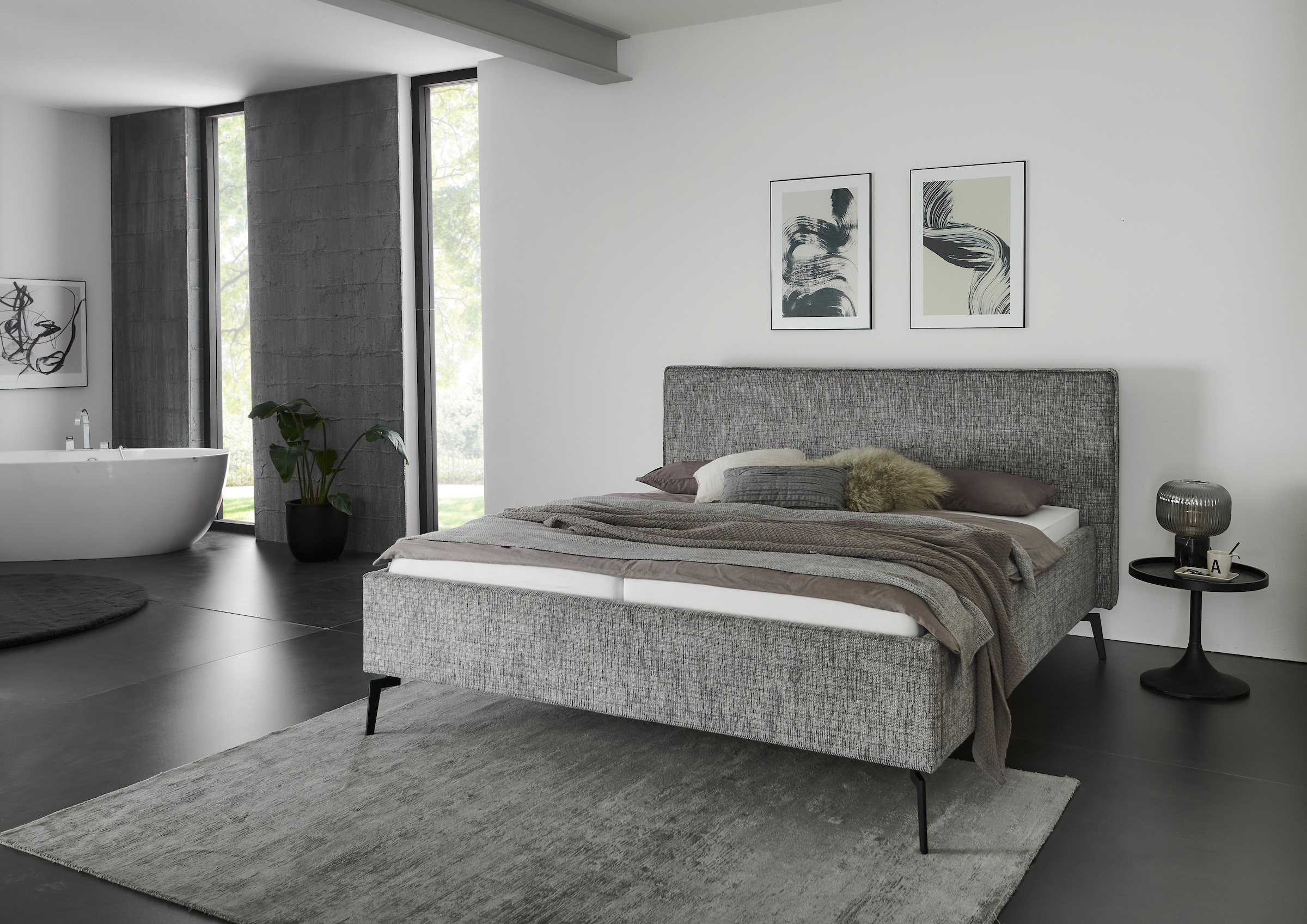 meise.möbel Polsterbett "Matera" in Breitcord, mit schwarzem Metallfuß, wah günstig online kaufen